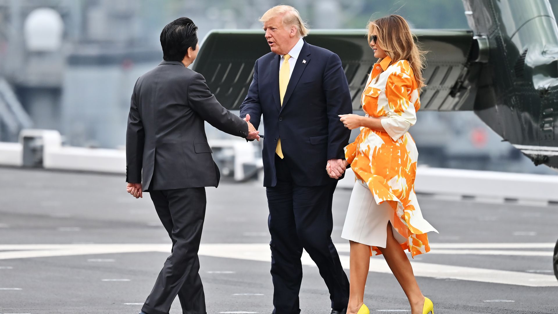Abe, Trump and Mrs. Trump in Japan.