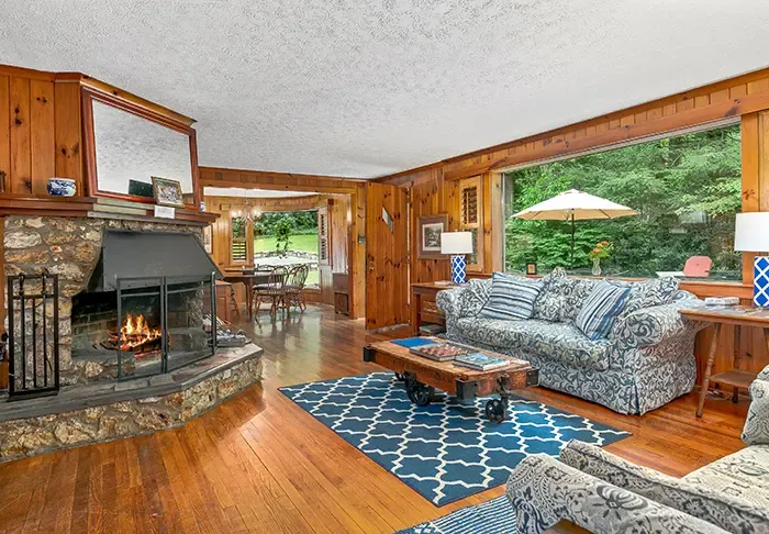 Billy Graham's house for sale Montreat NC living room 2