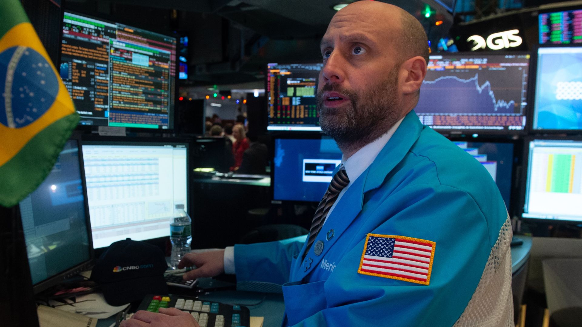 Trader looks concerned.