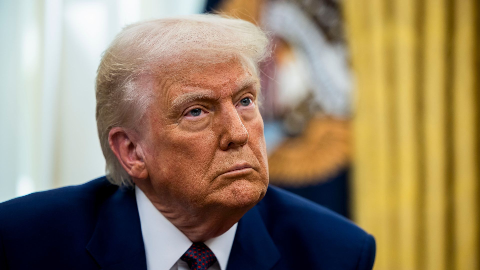 US President Donald Trump during an executive order signing in the Oval Office of the White House in Washington, DC, US, on Thursday, Feb. 13, 2025. The president on Thursday signed a measure directing the US Trade Representative and Commerce secretary to propose new levies on a country-by-country b