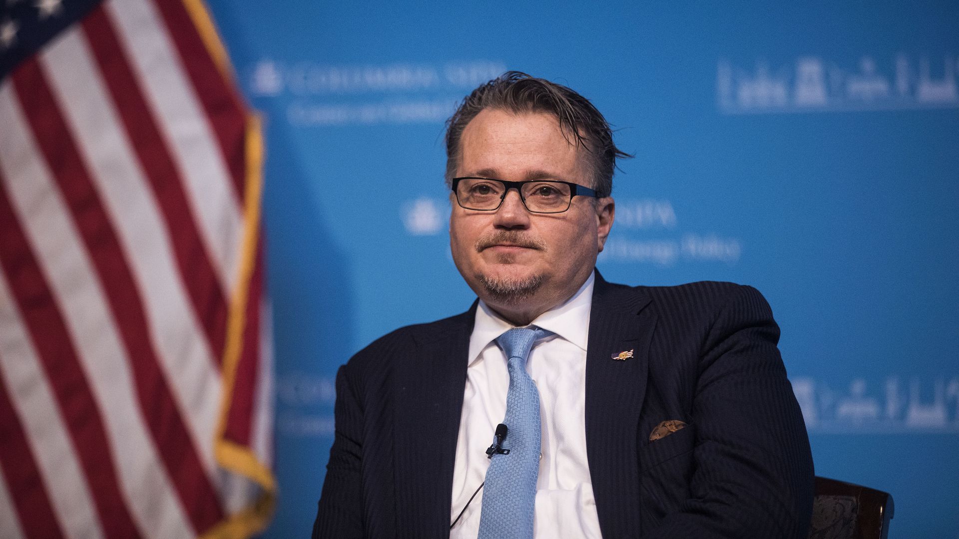  George David Banks makes a speech the 2018 Columbia Global Energy Summit regarding the evaluations of the US' increased crude oil production, oil market and crude oil prices in New York