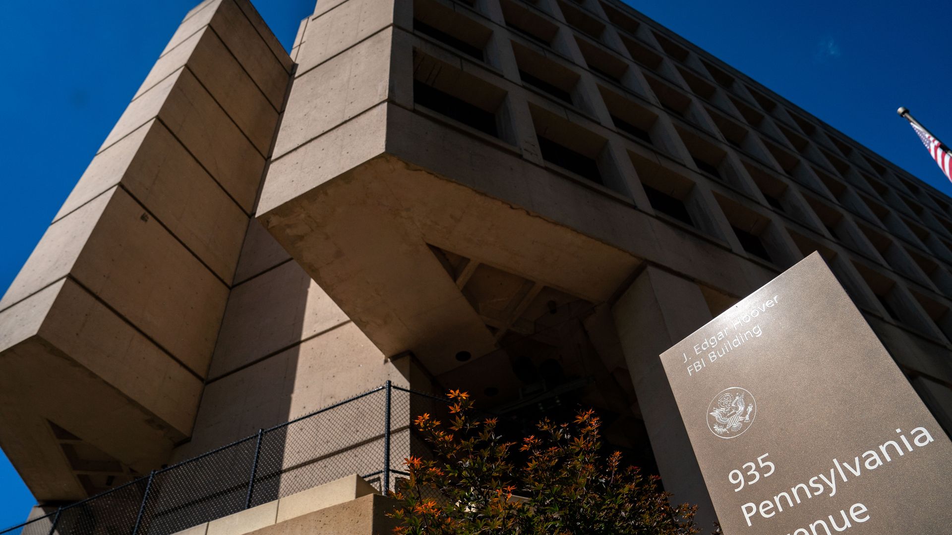 The FBI building is photographed from the outside 