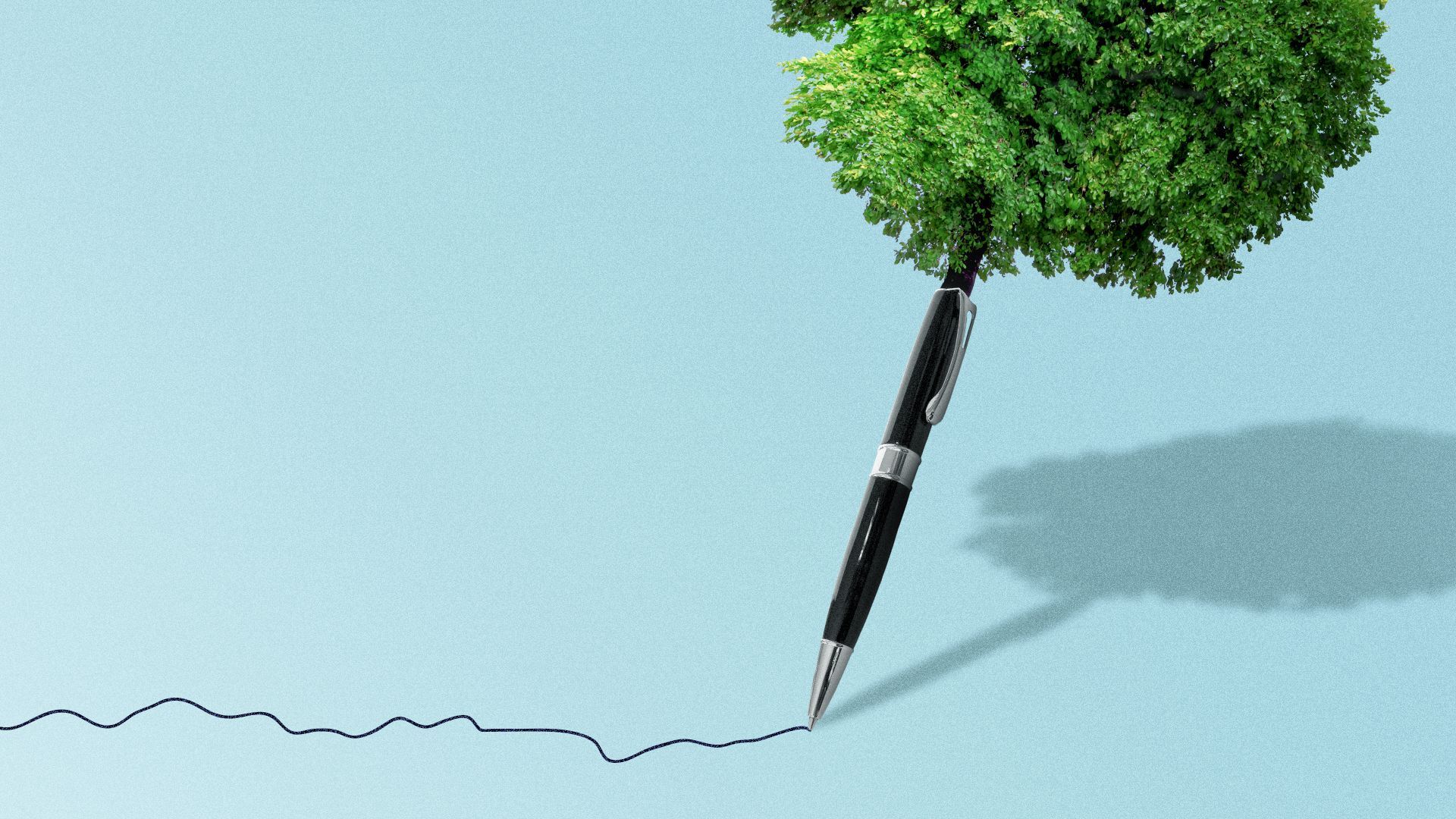 Illustration of a pen with a tree growing out of the top.