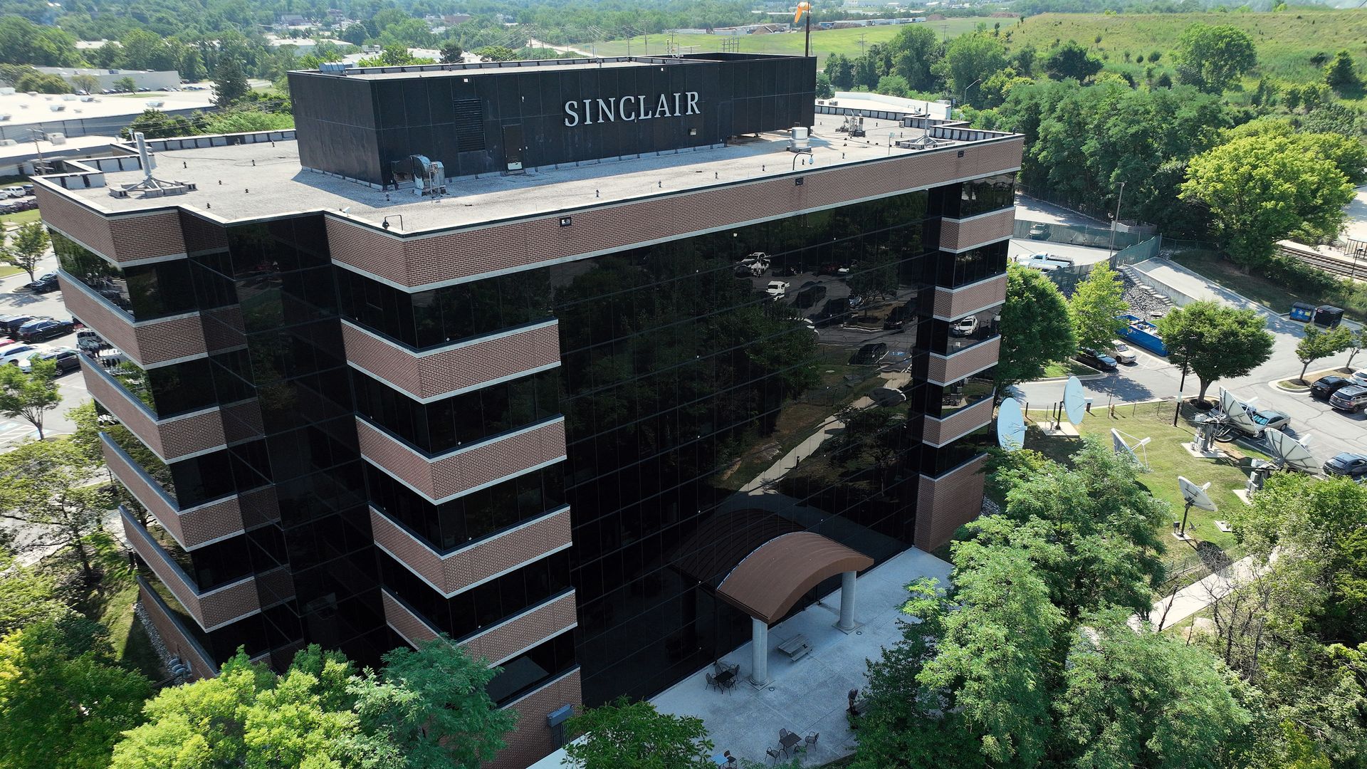 The Sinclair Broadcast Group, Inc. headquarters are seen July 17, 2024 in Cockeysville, Maryland.