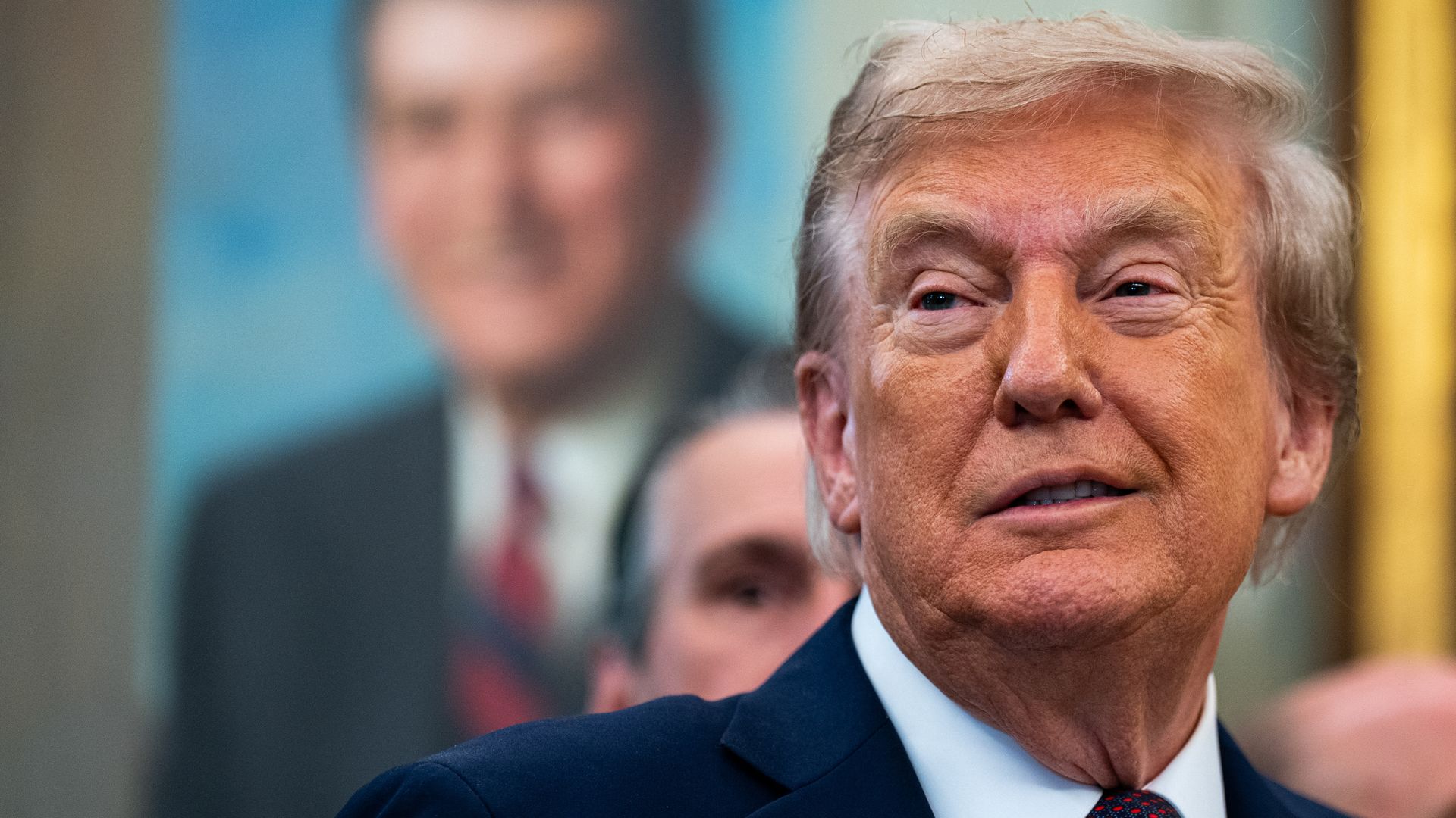  President Donald Trump, during an announcement in the Oval Office of the White House in Washington, DC, US, on Tuesday, Sept. 2, 2025. 