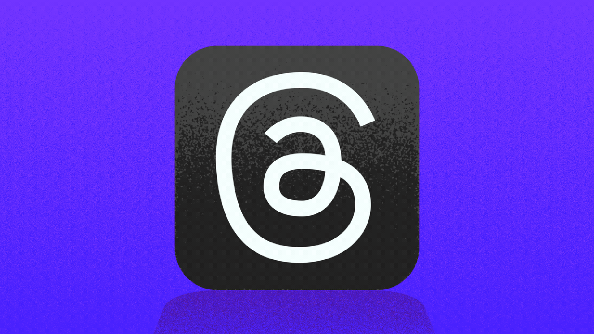Animated illustration of a Threads app icon with the logo changing into a question mark.