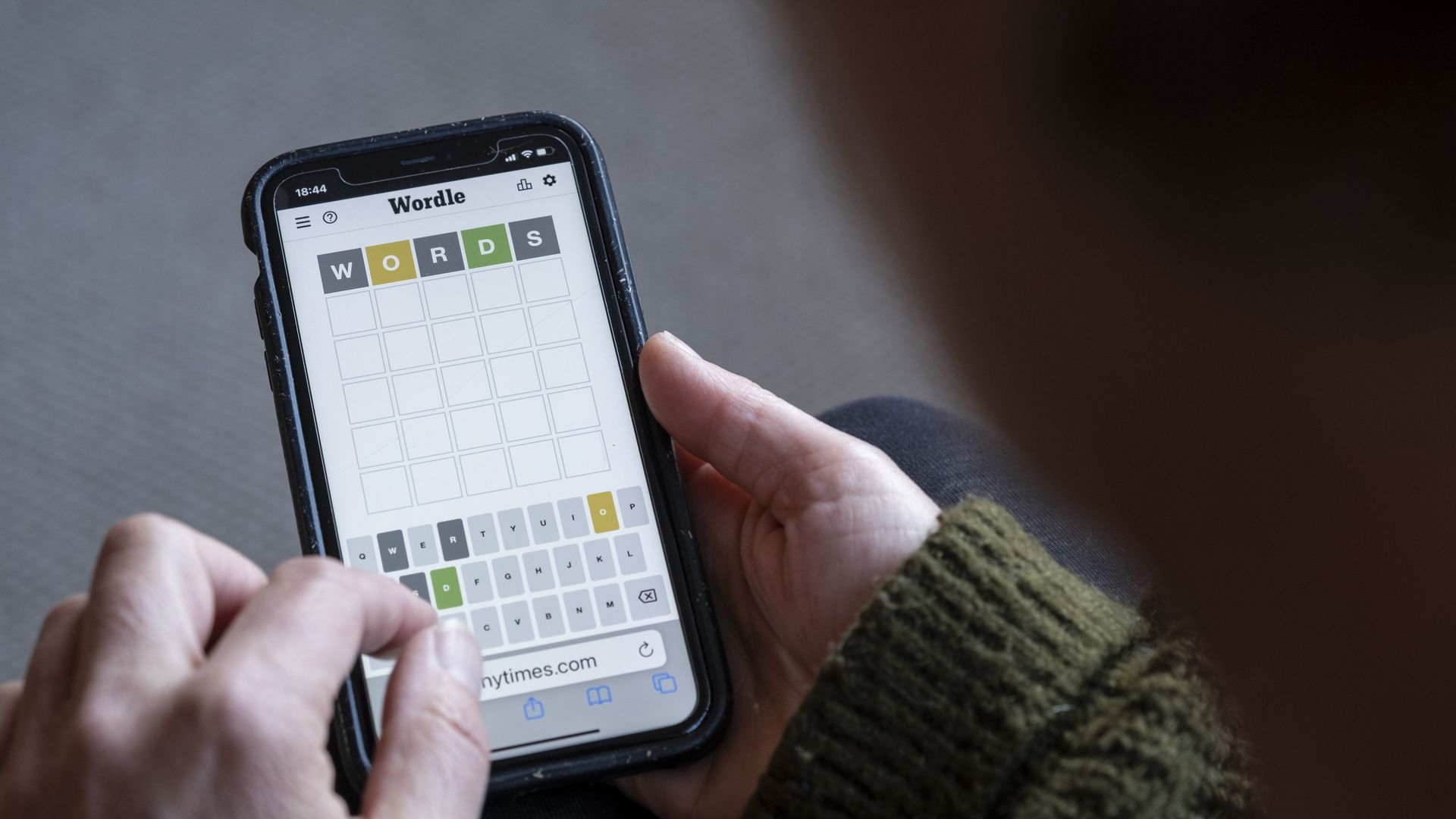 Wordle game on a smartphone