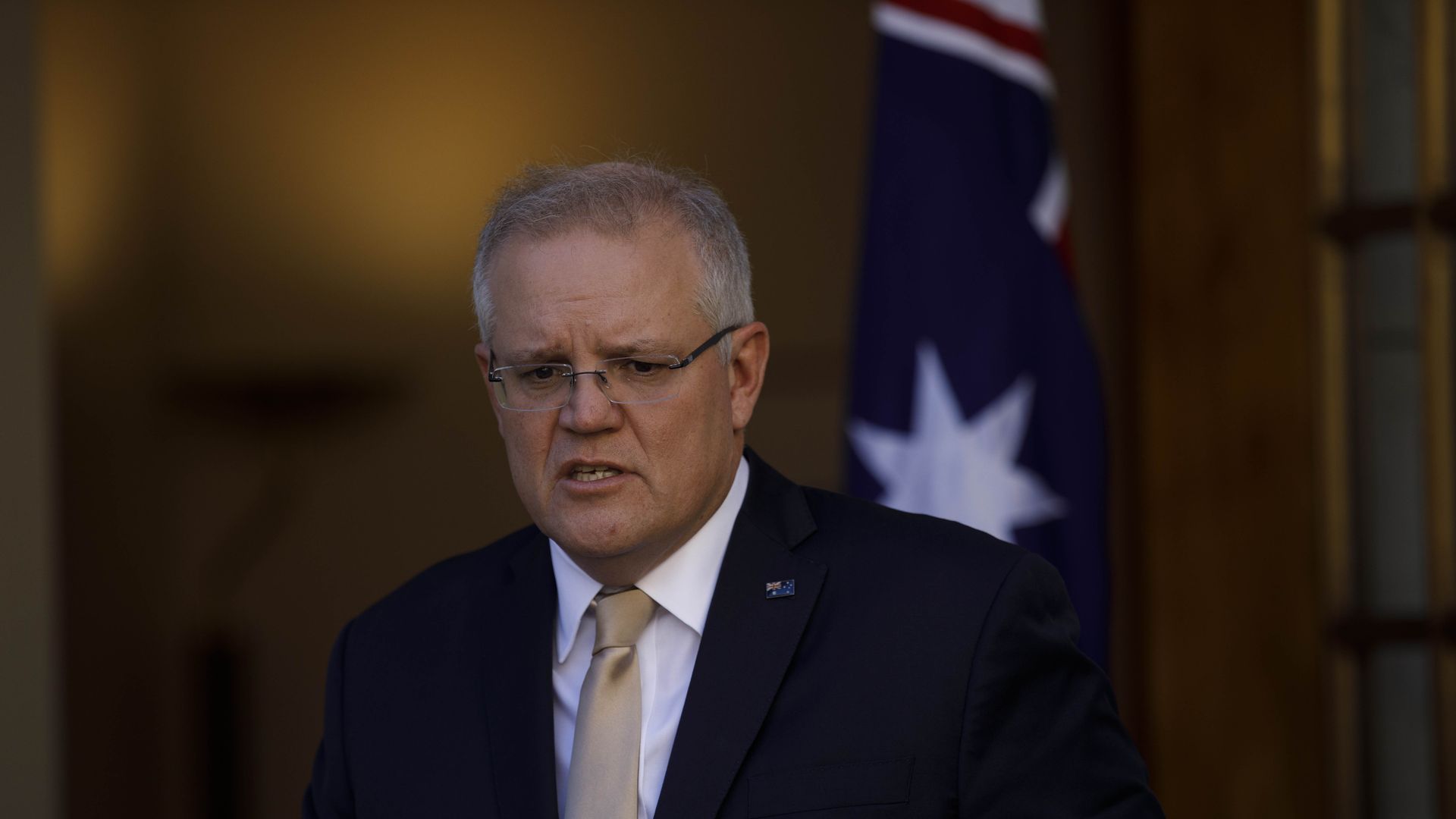 Australian Prime Minister Scott Morrison speaks to the media in Sydney