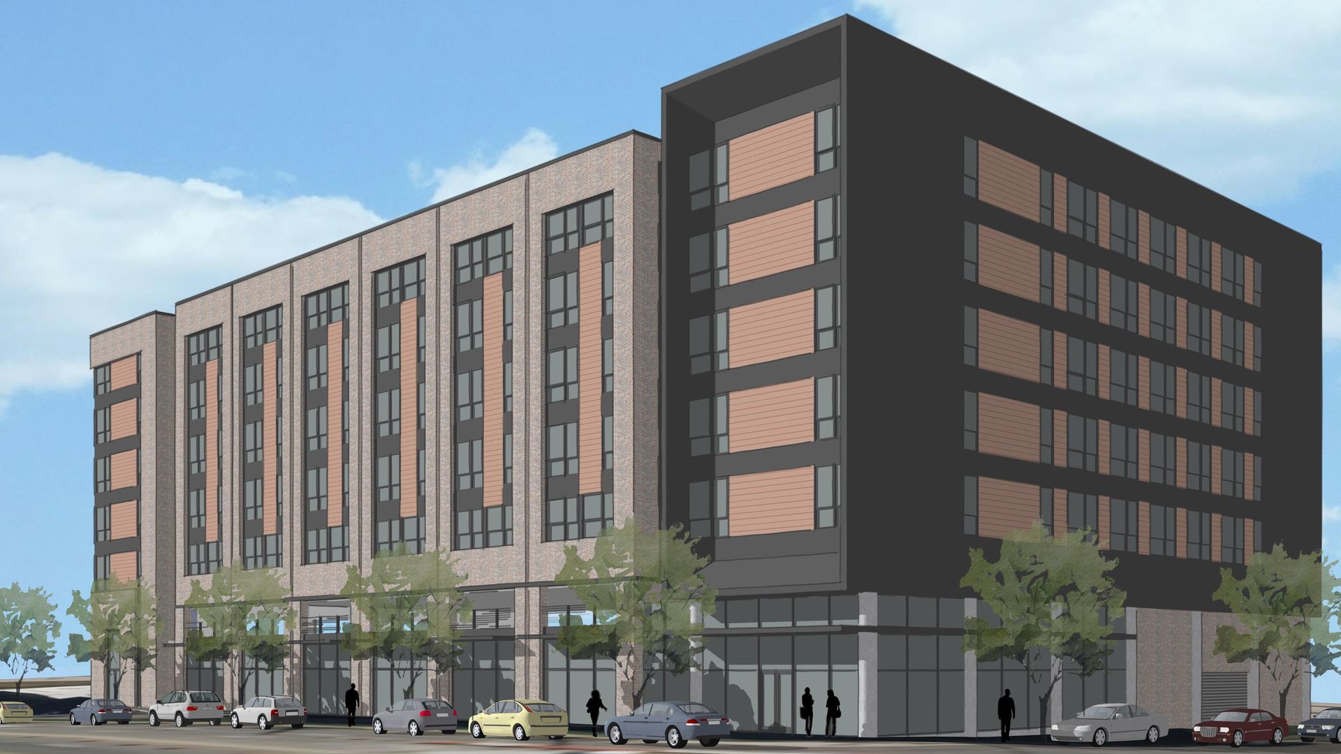 Rendering of apartment building