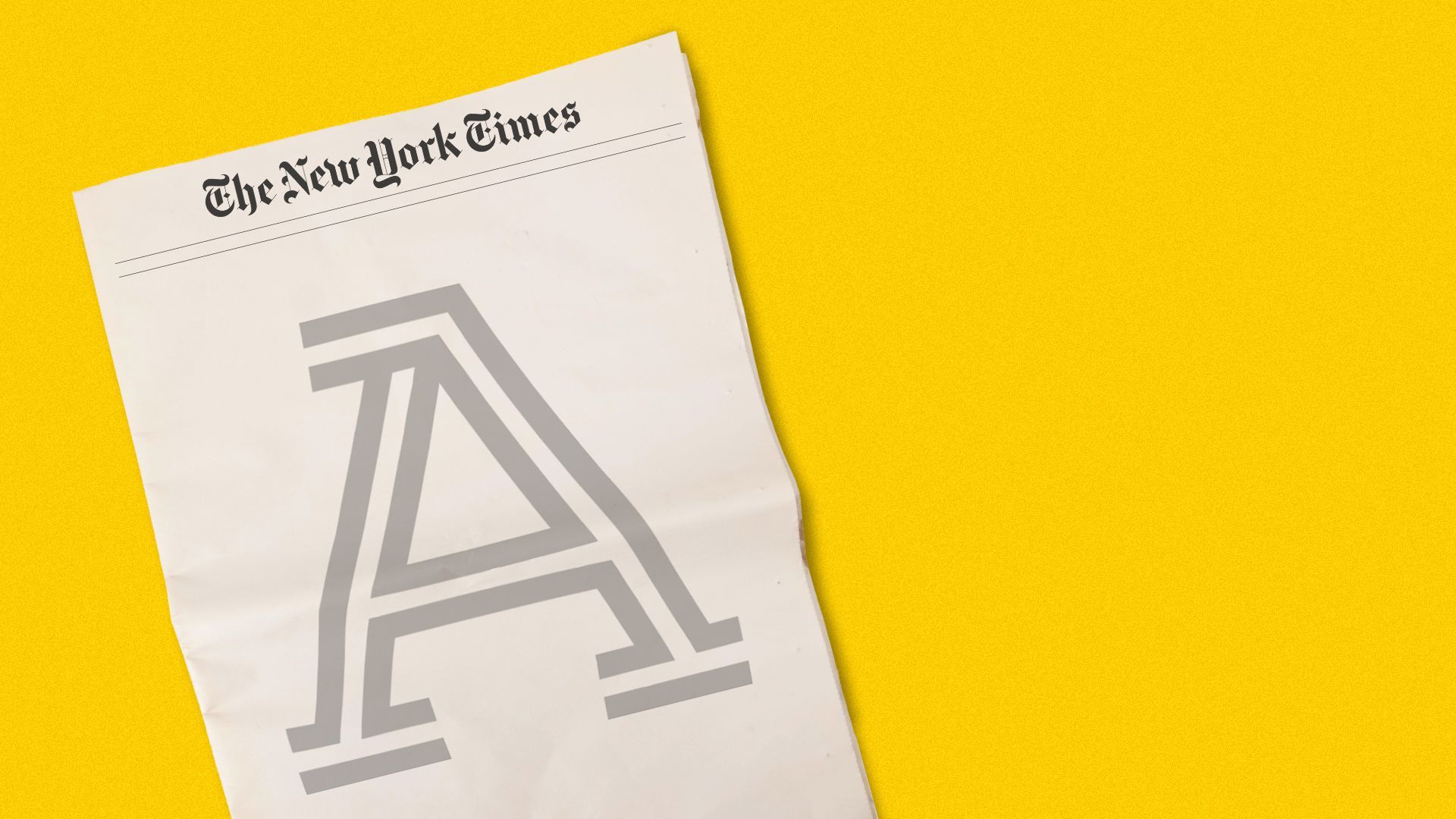 Illustration of a New York Times print newspaper with The Athletic logo on the front page