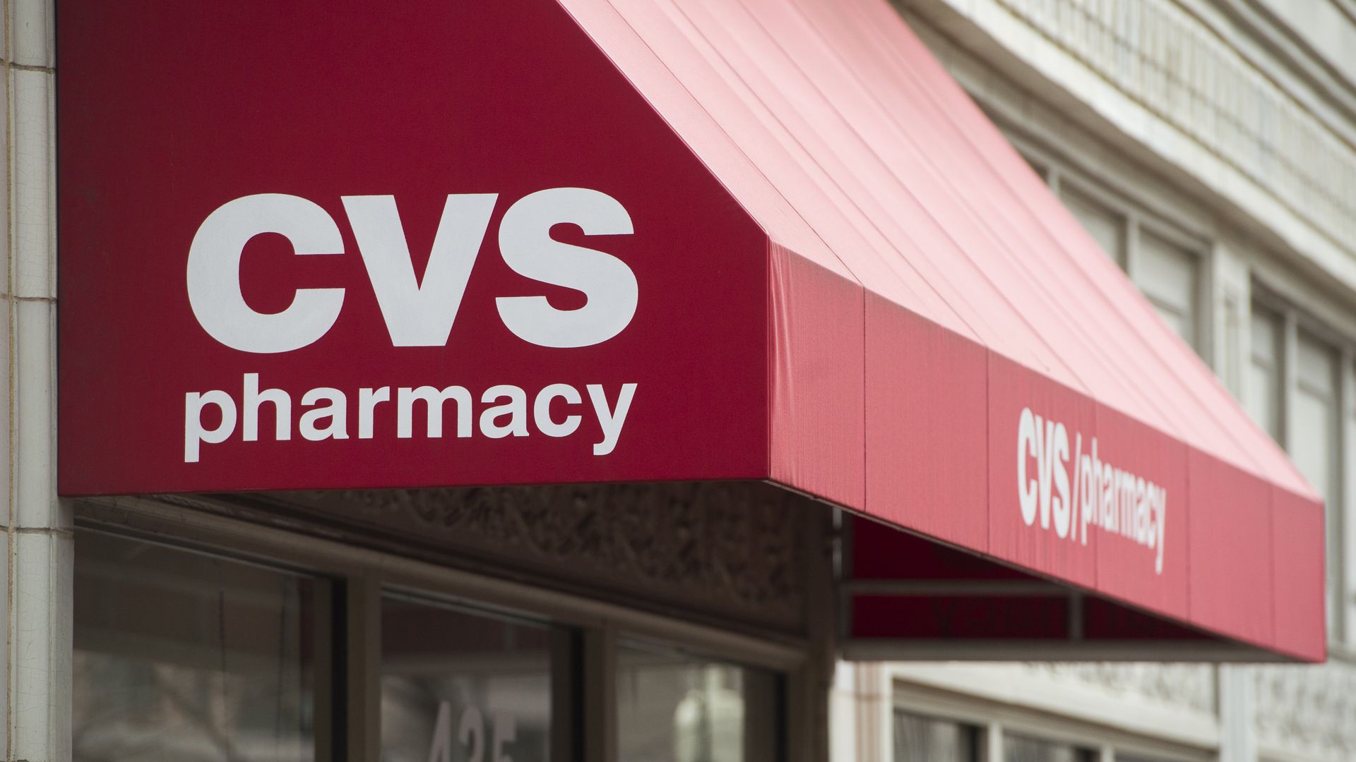An awning that reads CVS pharmacy.