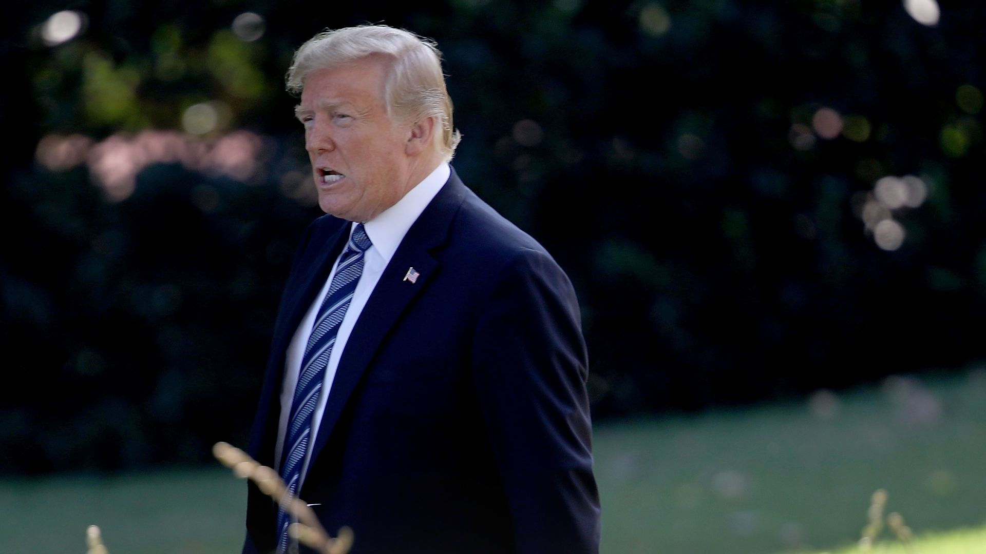Trump walks to AF1 with an angry look on his face
