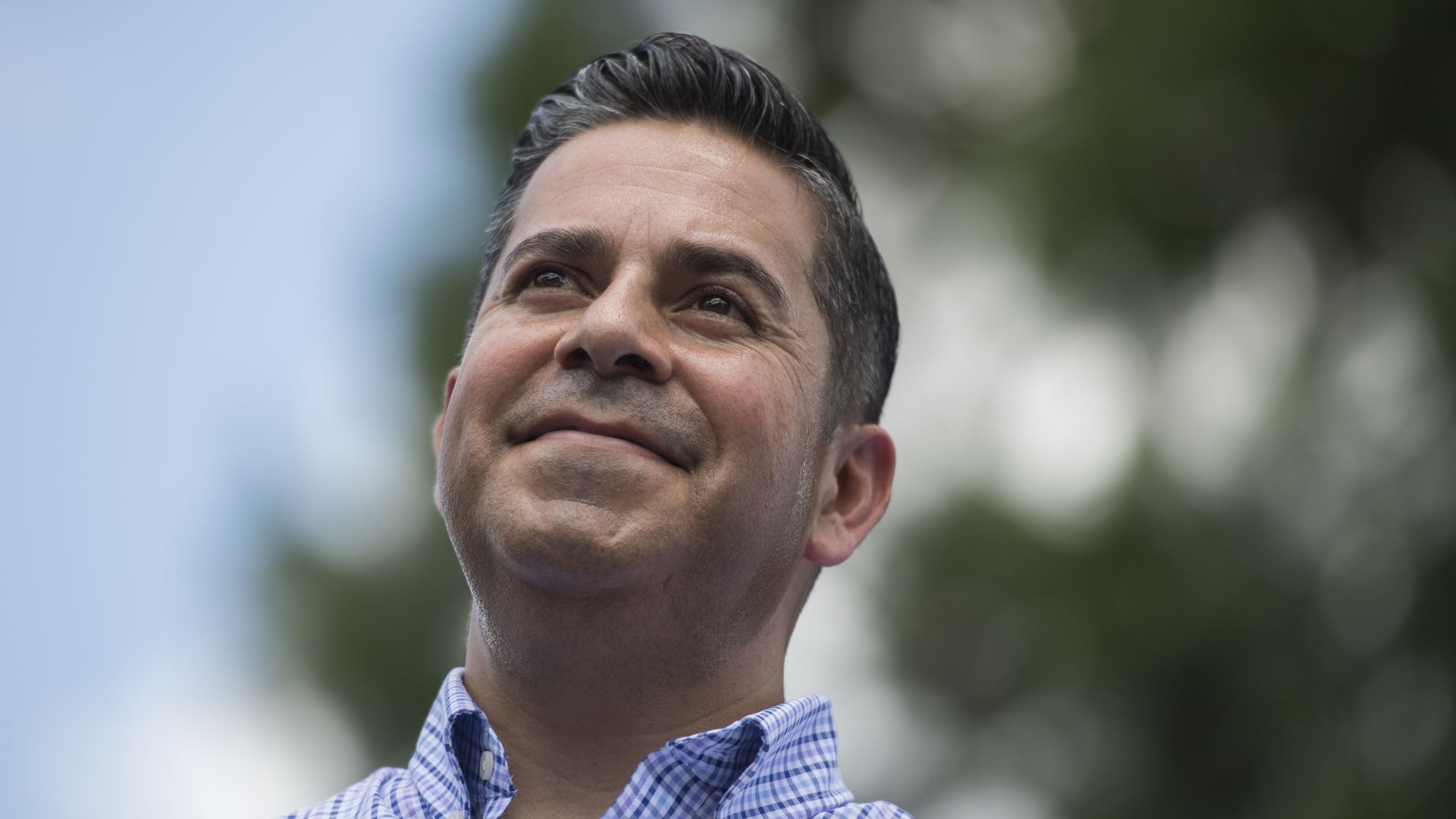 Sen. Ben Ray Luján (D-N.M.) , attends a rally with House and Senate Democrats to announce "A Better Deal" economic agenda in Berryville, Va.
