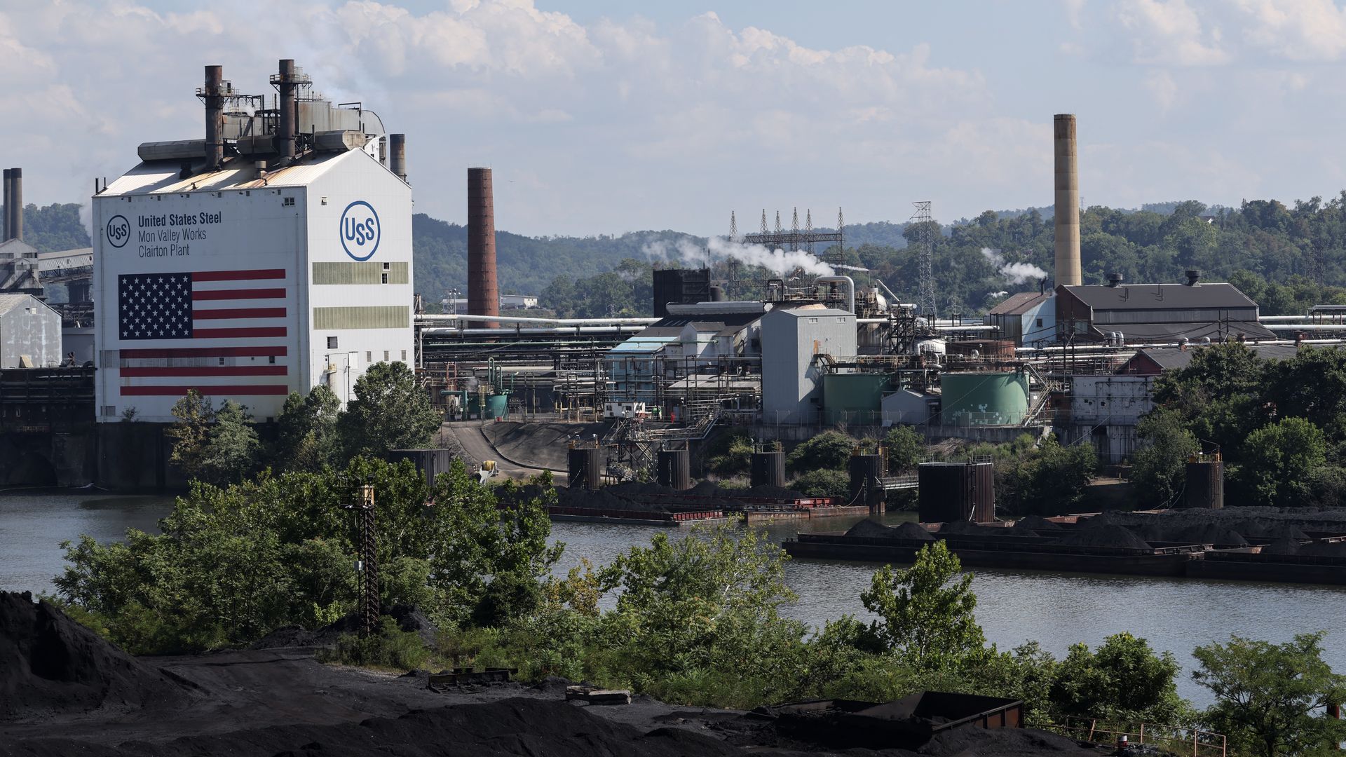 U.S. Steel's Clairton Coke Works is seen following explosions at the plant on August 11, 2025. Photo: Rebecca Droke/AFP via Getty Images
