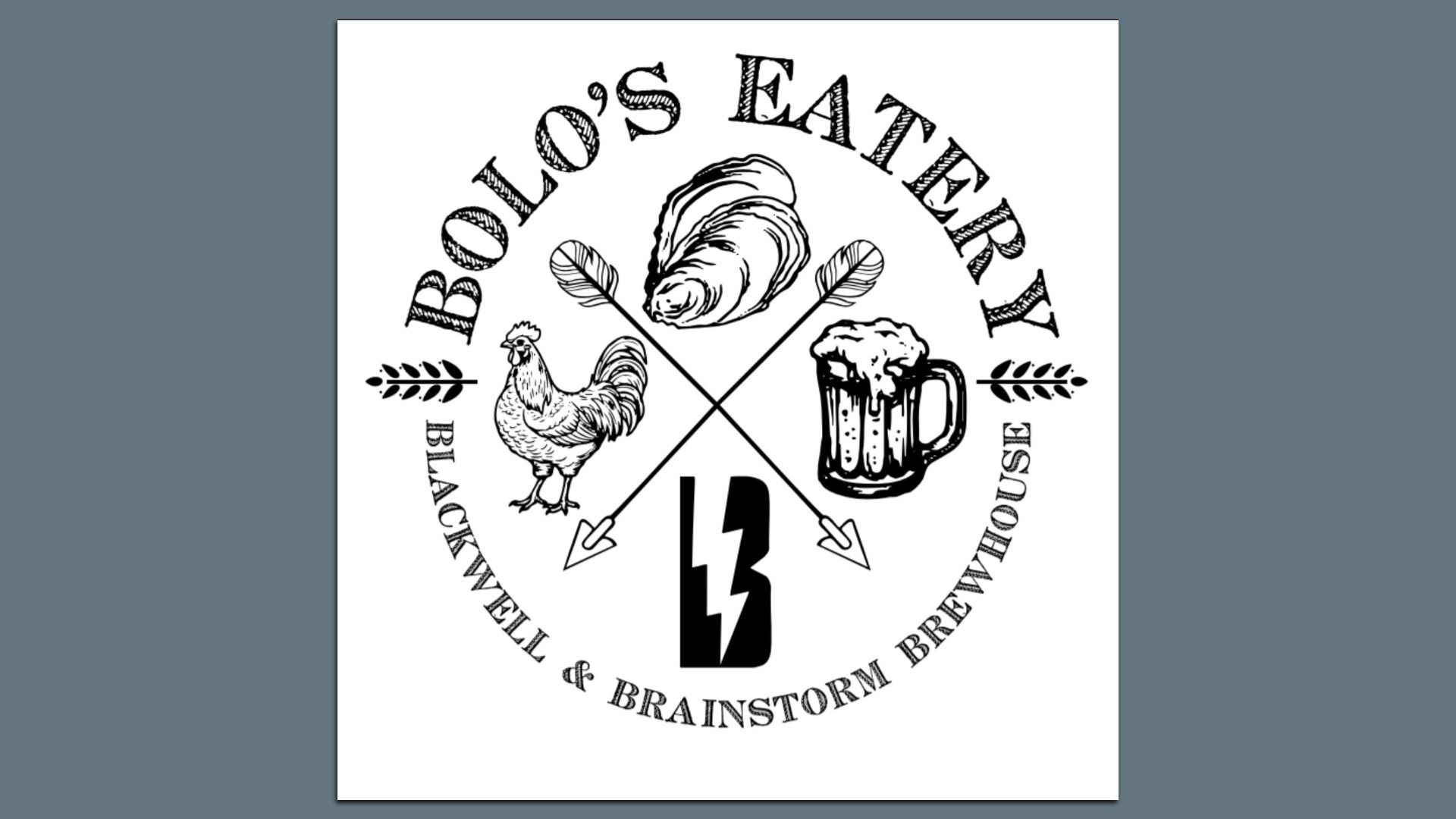 The logo for Bolo's Eatery and Blackwell and Brainstorm Brewhouse