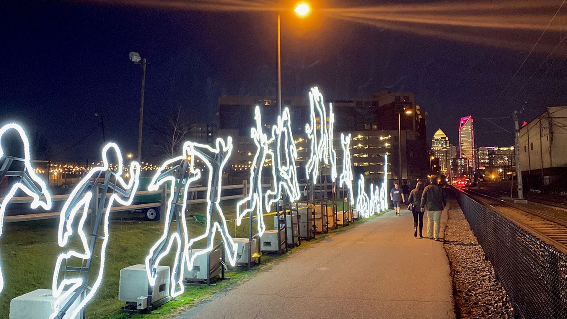 rail trail light installation