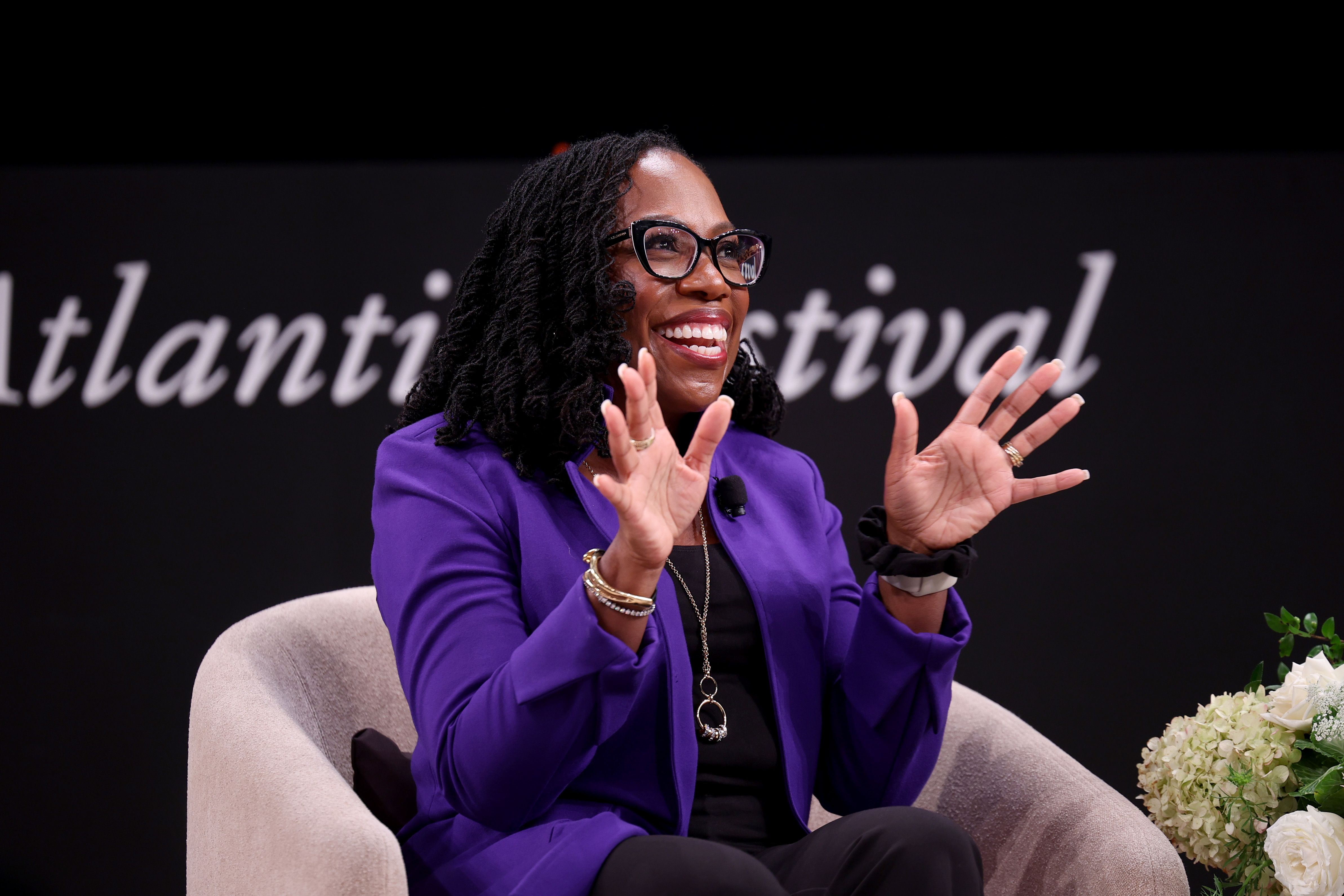 Ketanji Brown Jackson speaks on stage during the "Ketanji Brown Jackson on Lovely One: A Memoir" panel for The Atlantic Festival 2024 on September 20, 2024 in Washington, DC. (Photo by Tasos Katopodis/Getty Images for The Atlantic)