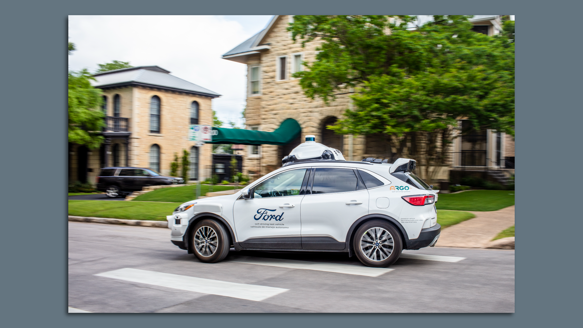 Ford Escape equipped with Argo AI's autonomous driving technology. 