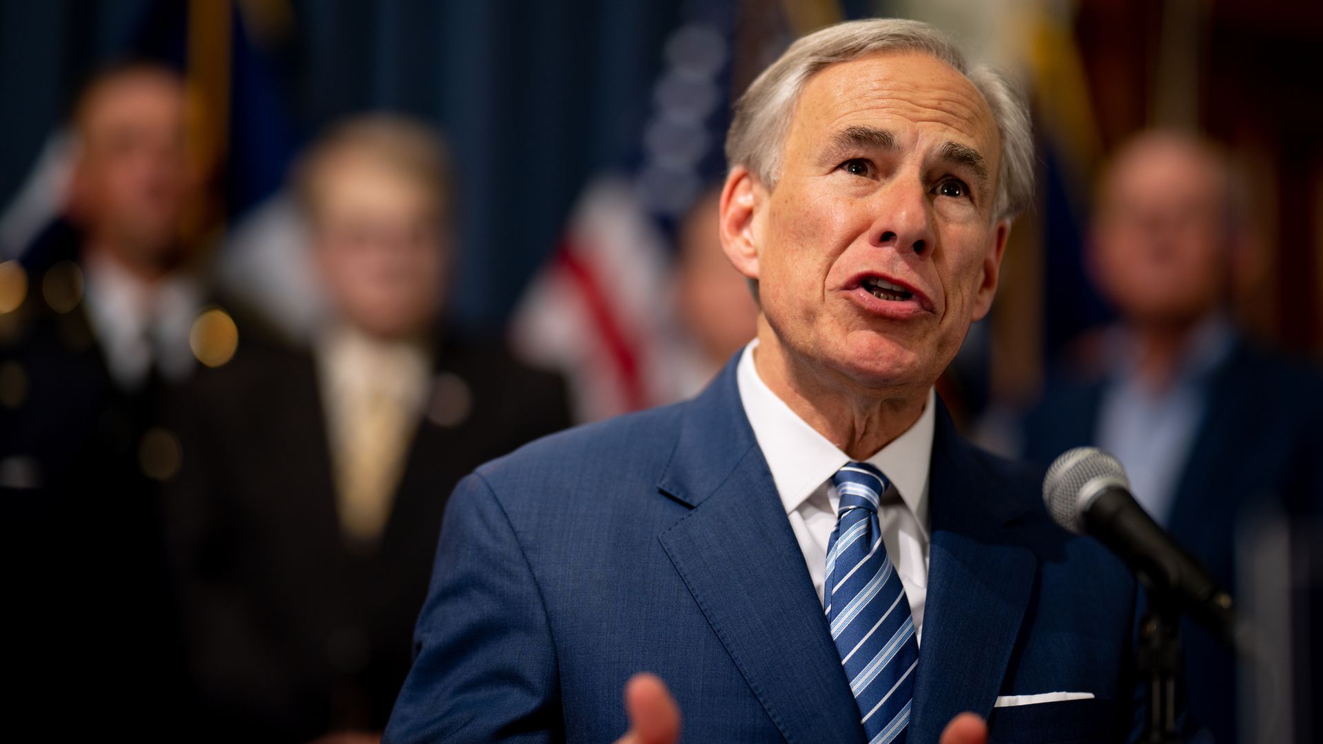 Texas Gov. Greg Abbott speaks about border security in June 2023.