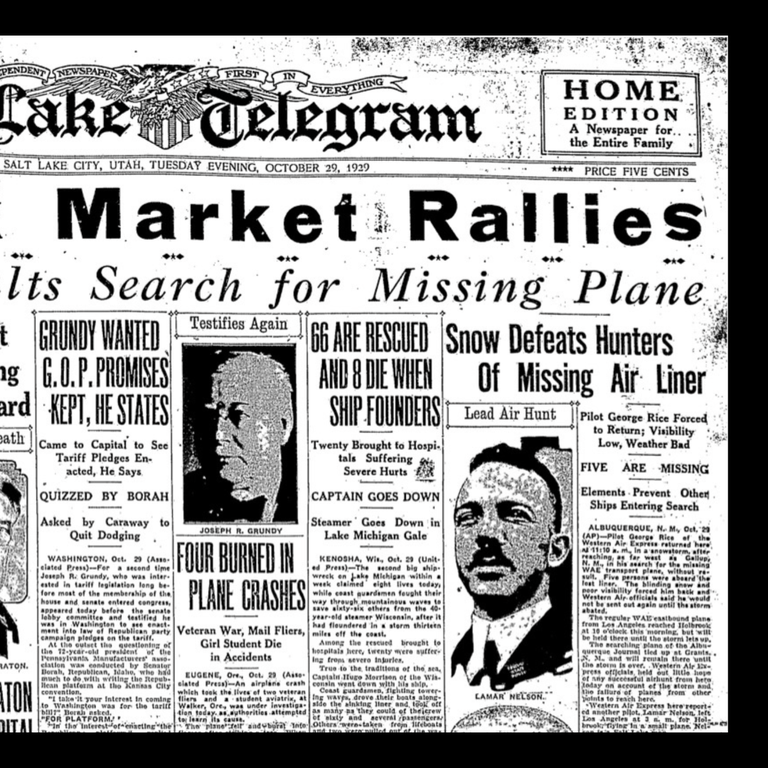 1929 stock crash headlines painted rosy picture - Axios Salt Lake City