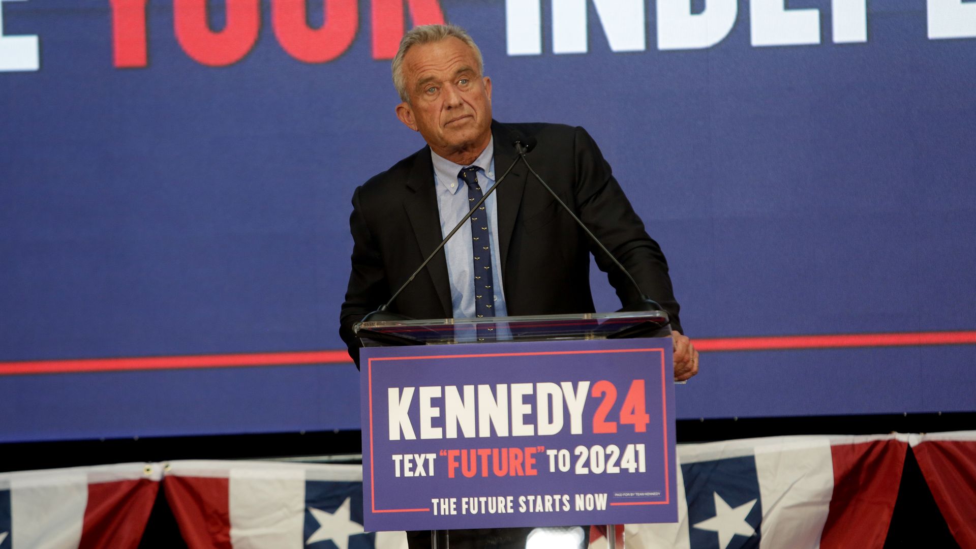 Independent presidential candidate Robert F. Kennedy Jr. speaks during a campaign event