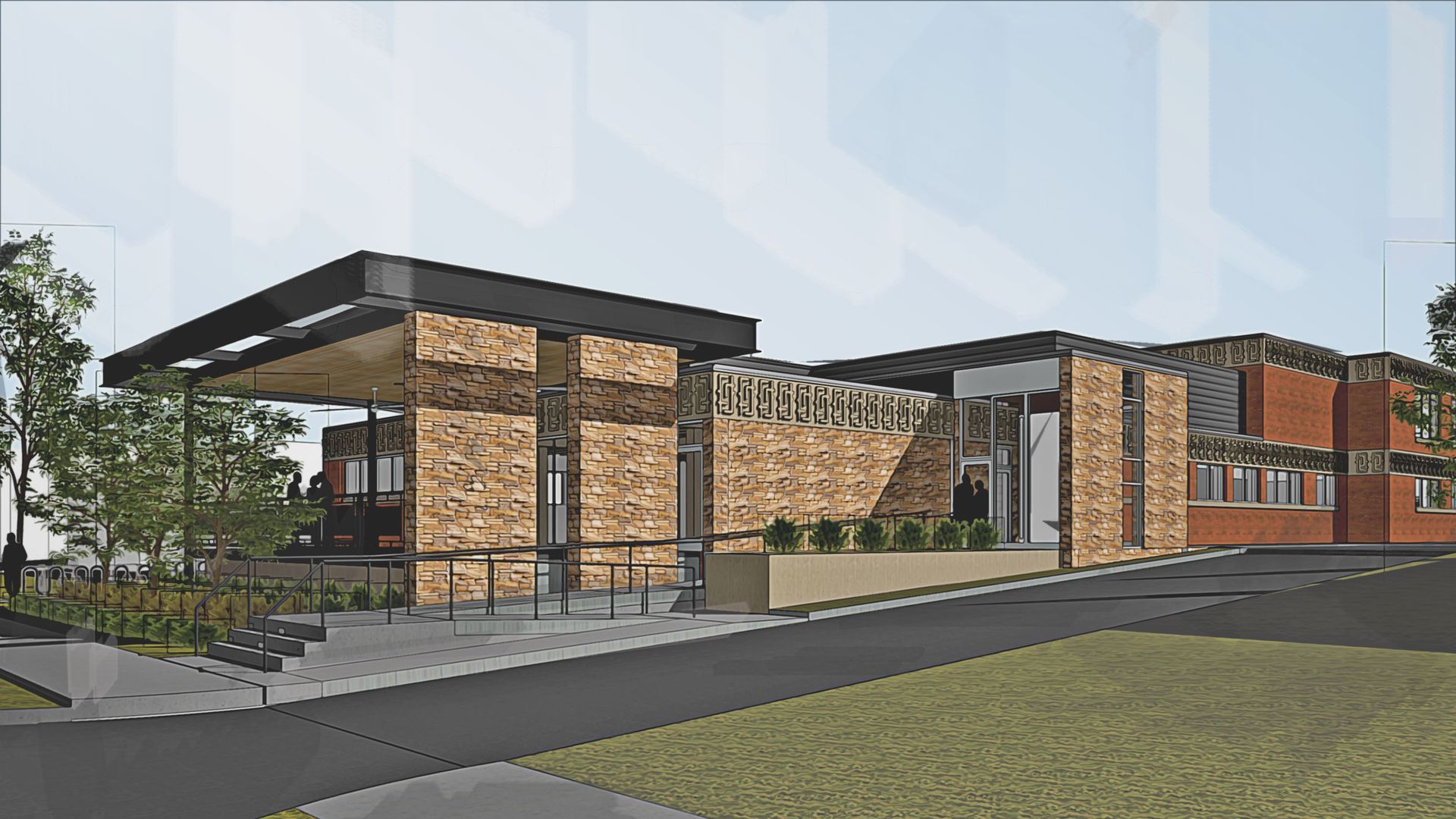 A drawing of a proposed Meals on Wheels center in Des Moines.