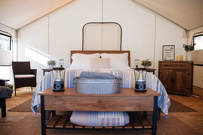 heated creekside glamping