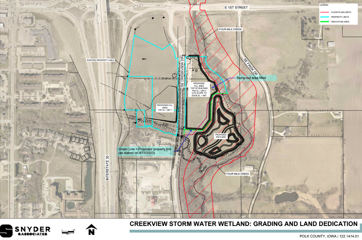A map of the Creekview Wetland.