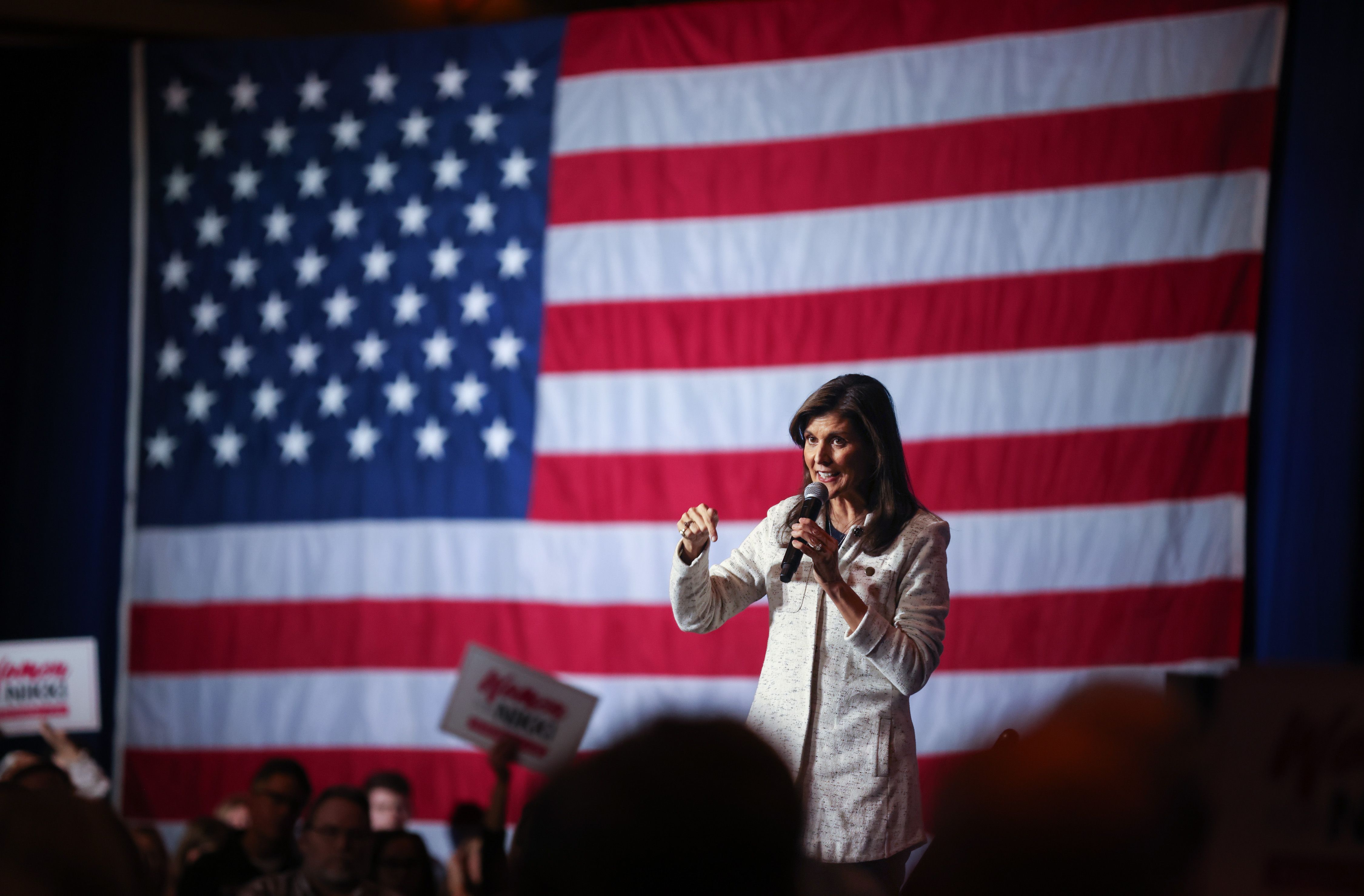 Nikki Haley campaigns in North Charleston, S.C., yesterday. South Carolina's GOP primary is on Feb. 24.