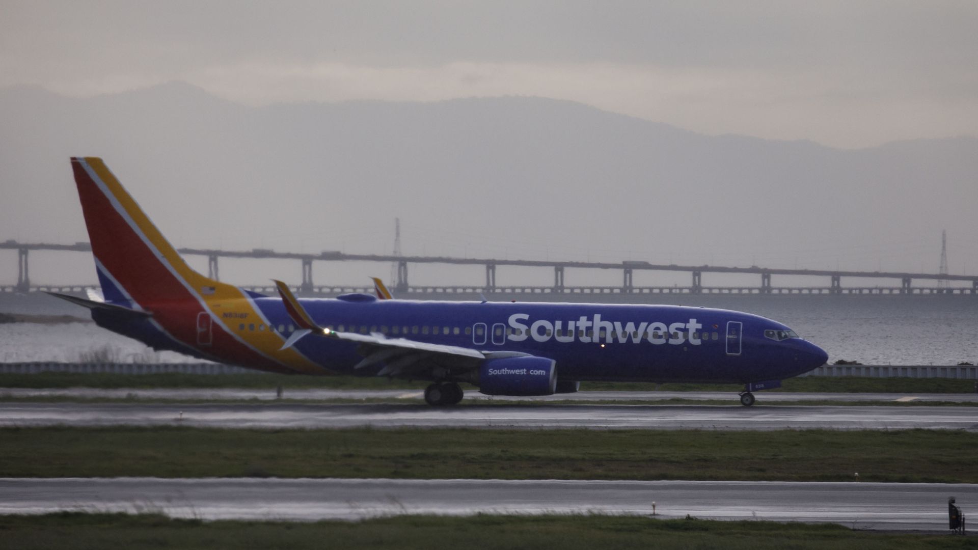 A Southwest Airlines Co. Boeing Co. 737-800 jet aircraft taxis on the tarmac at San Francisco International Airport (SFO) in San Francisco, California, U.S., on Wednesday, March 27, 2019. 