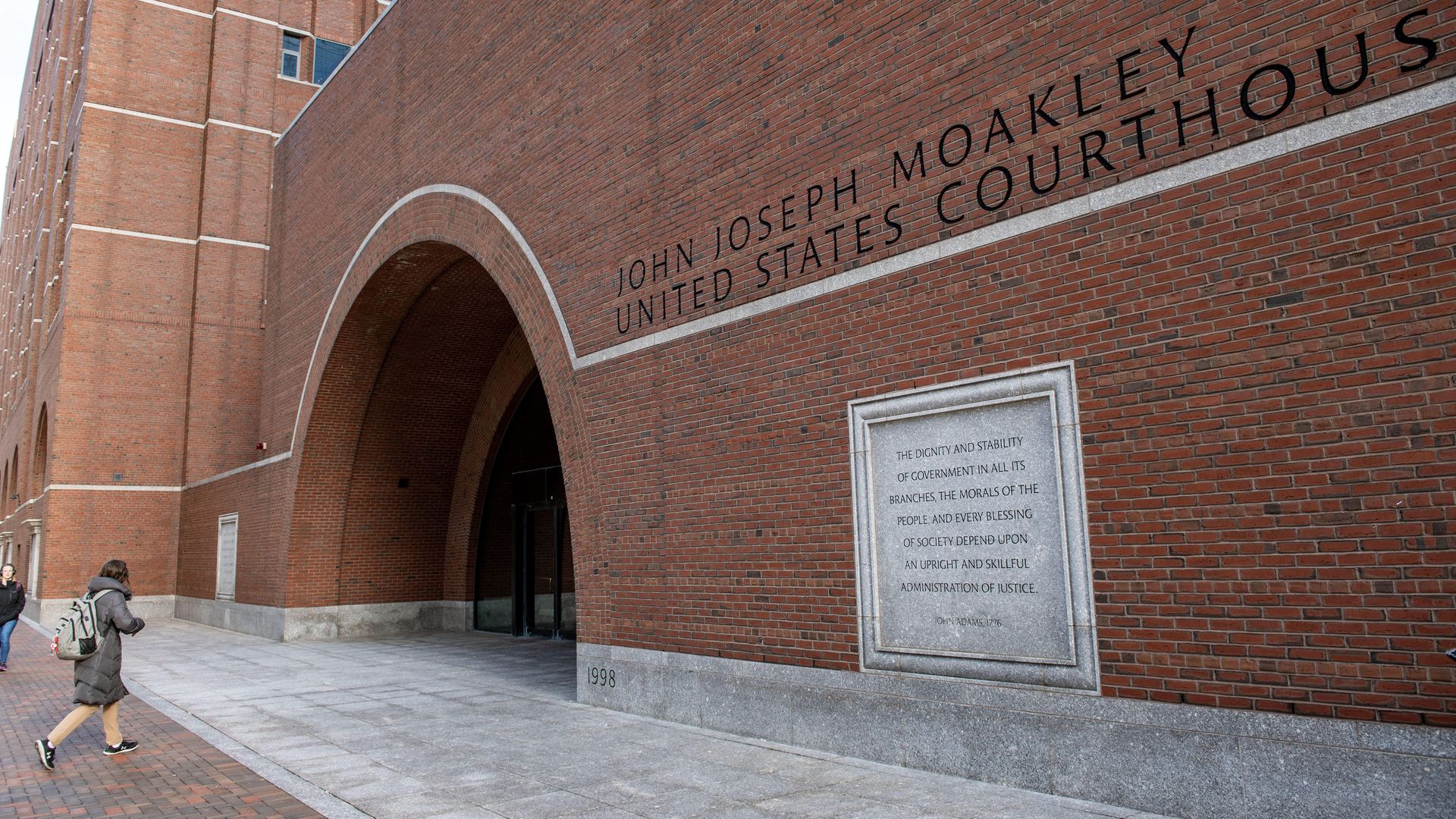 The exterior of John Joseph Moakley U.S. Courthouse in Boston's Seaport neighborhood. 