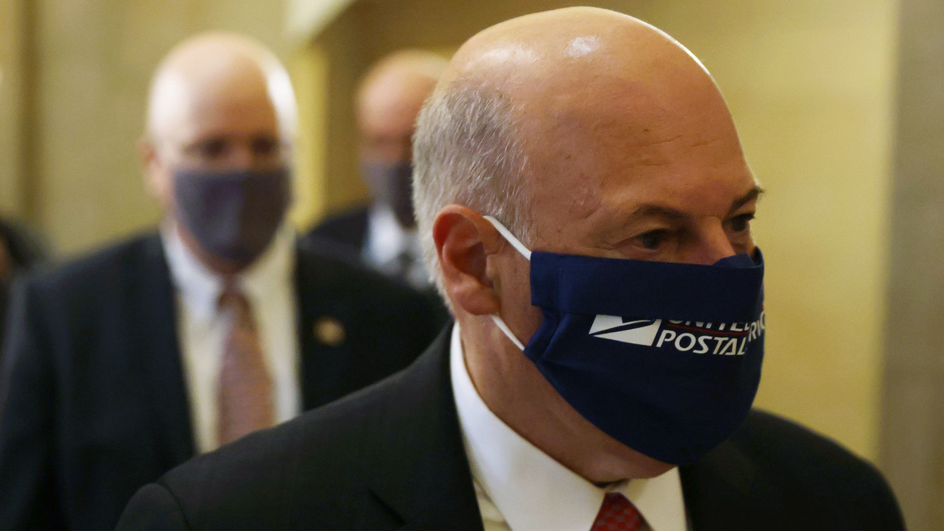 U.S. Postmaster General Louis Dejoy arrives for a meeting with House Speaker Nancy Pelosi.