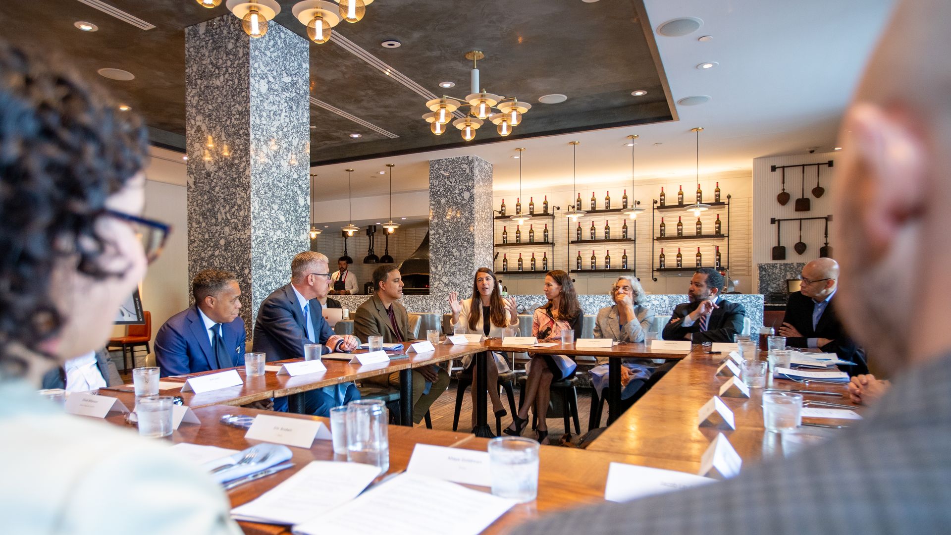 Health care experts speak at a lunch during Axios' 2025 Future of Health Summit in Washington, D.C.