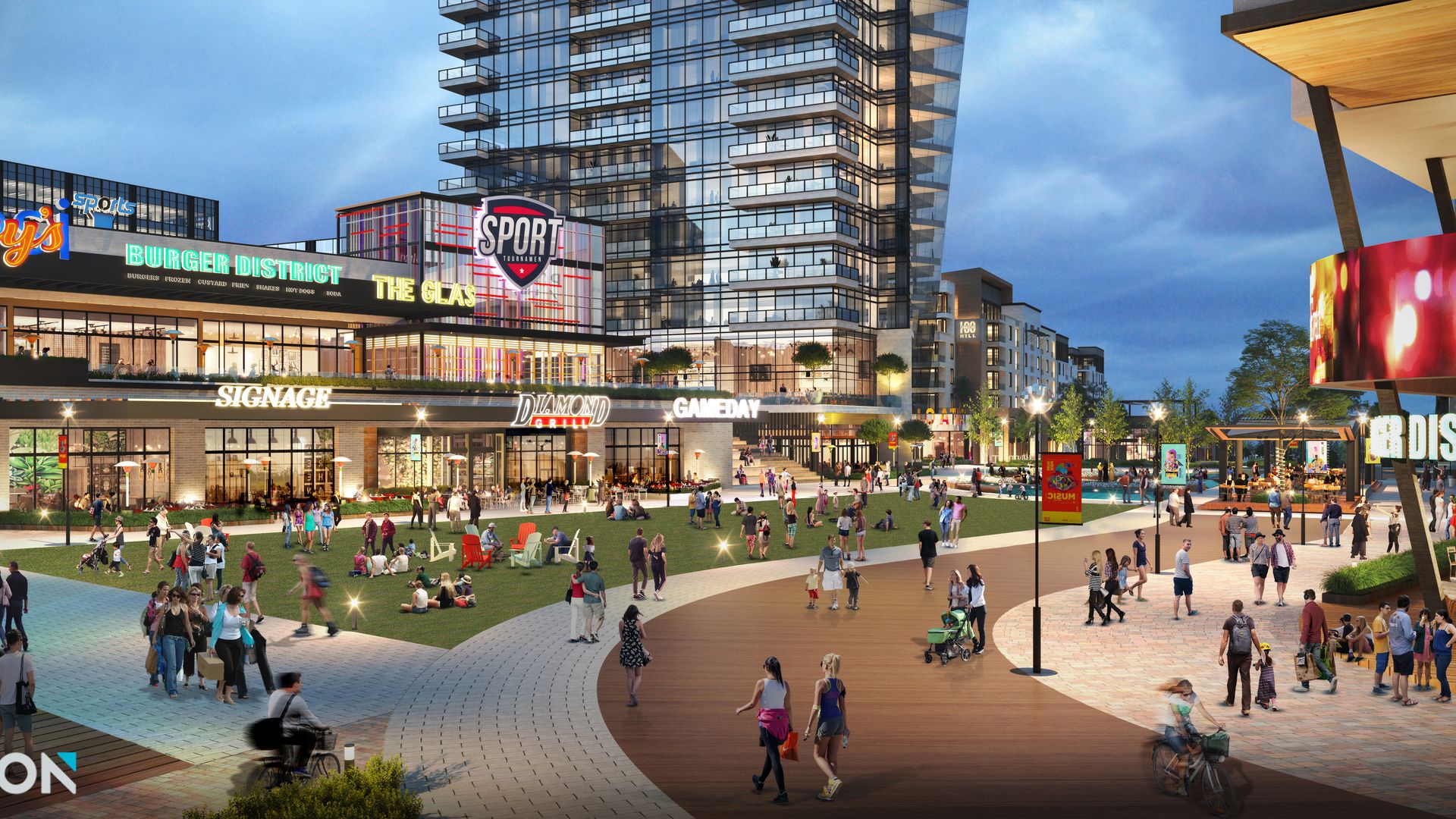 A rendering showing part of The Gathering at South Forsyth development