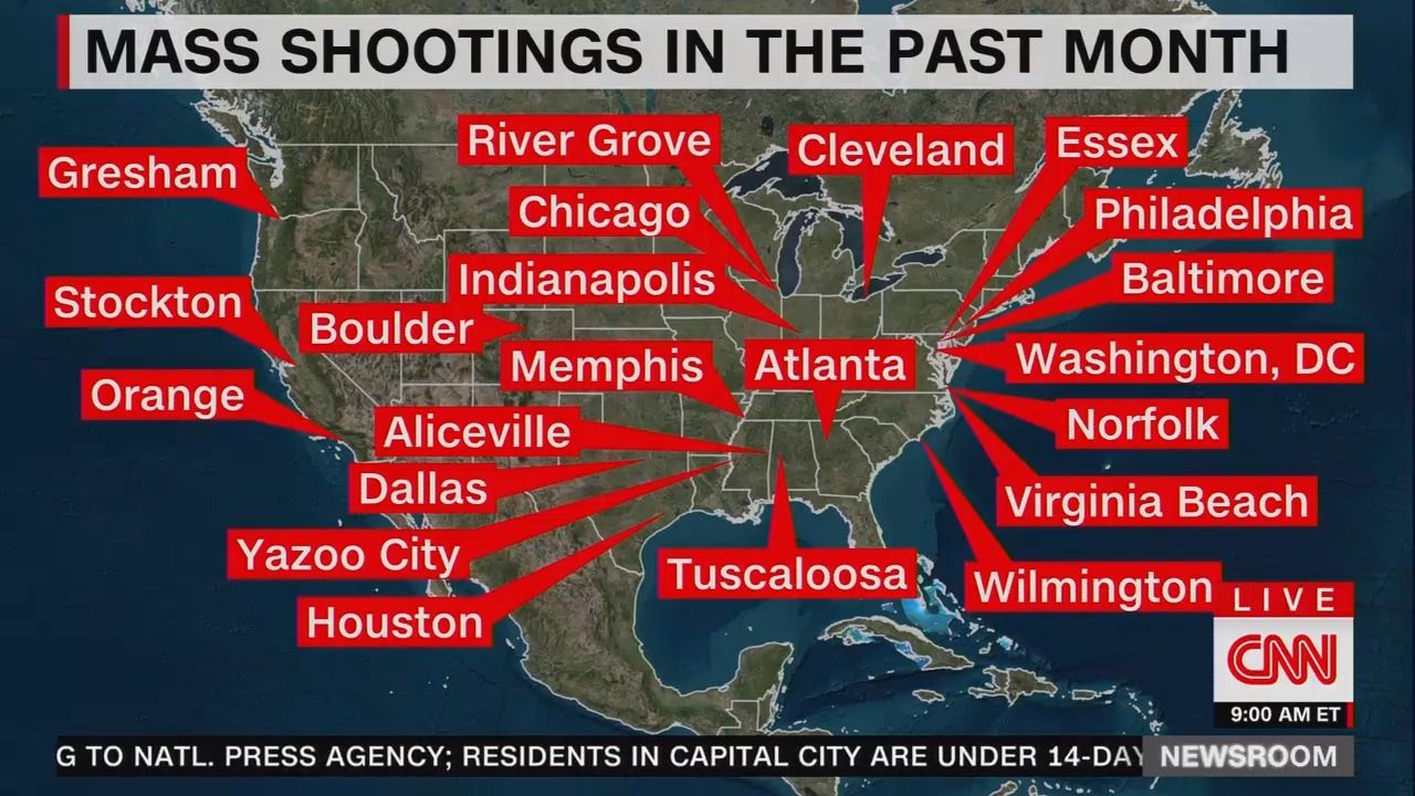 CNN map of mass shootings