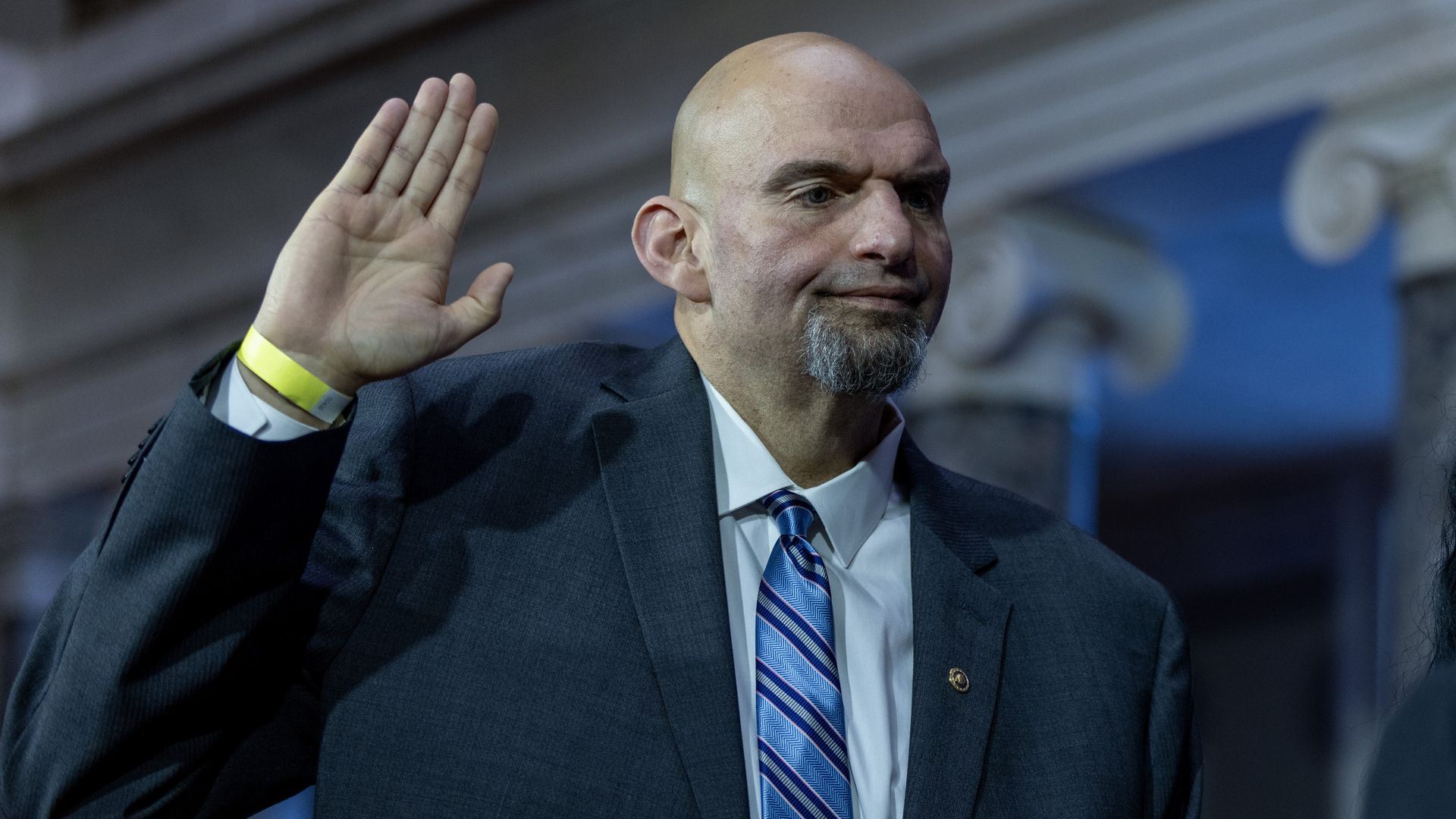 Sen. John Fetterman (D-PA) in the old senate chamber for the Ceremonial Swearing on January 03, 2023 in Washington, DC. 