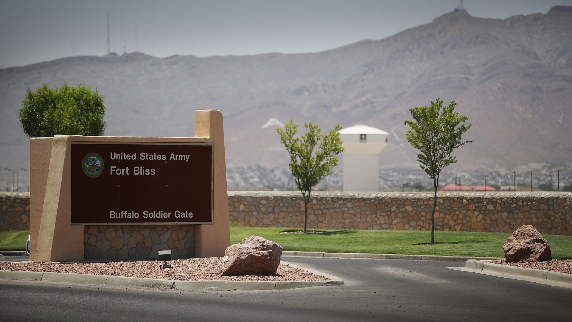An entrance to a Fort Bliss is shown in 2018.