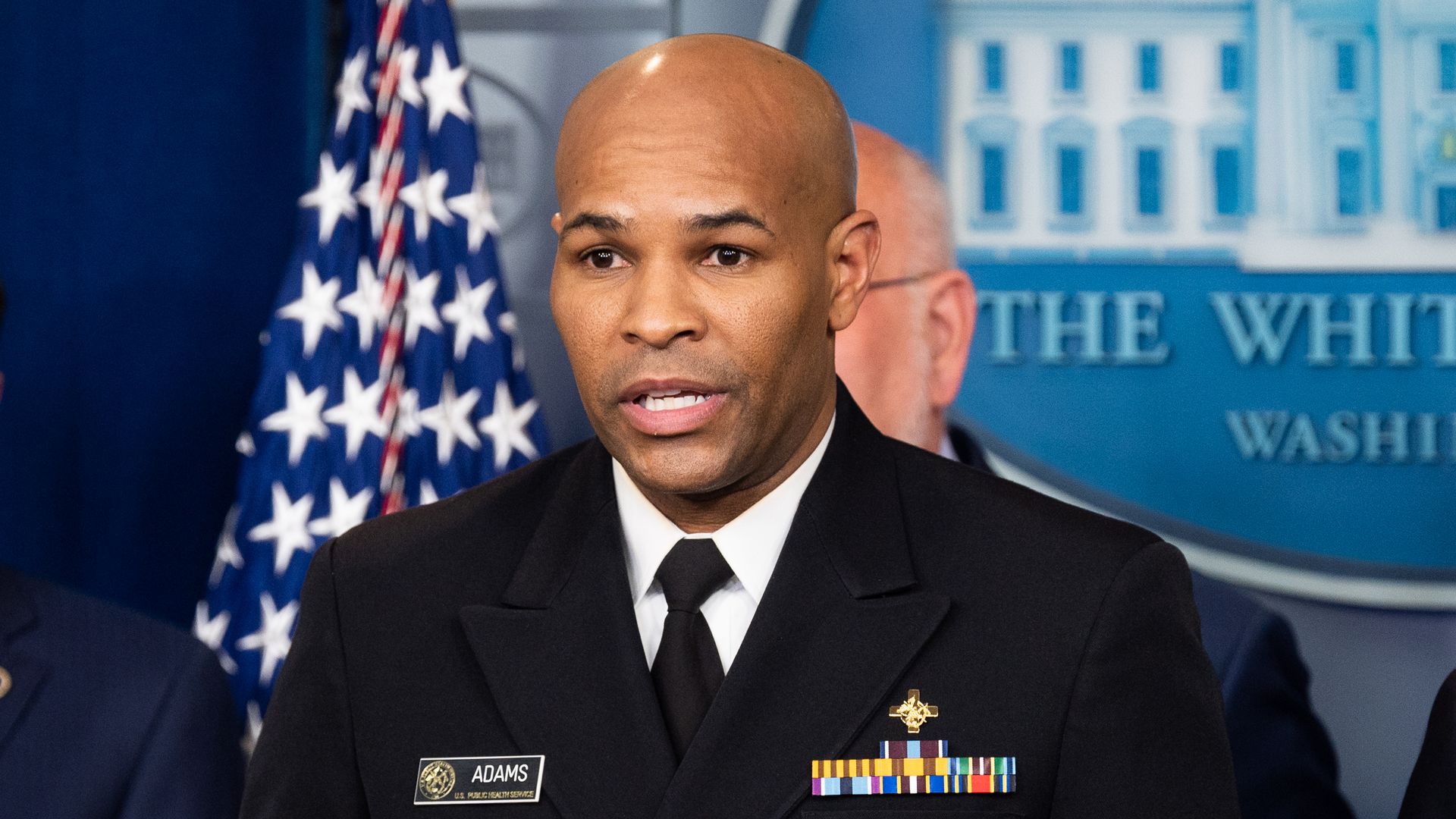 Dr. Jerome Adams, Surgeon General of the United States speaks at the Coronavirus Task Force Press Conference.