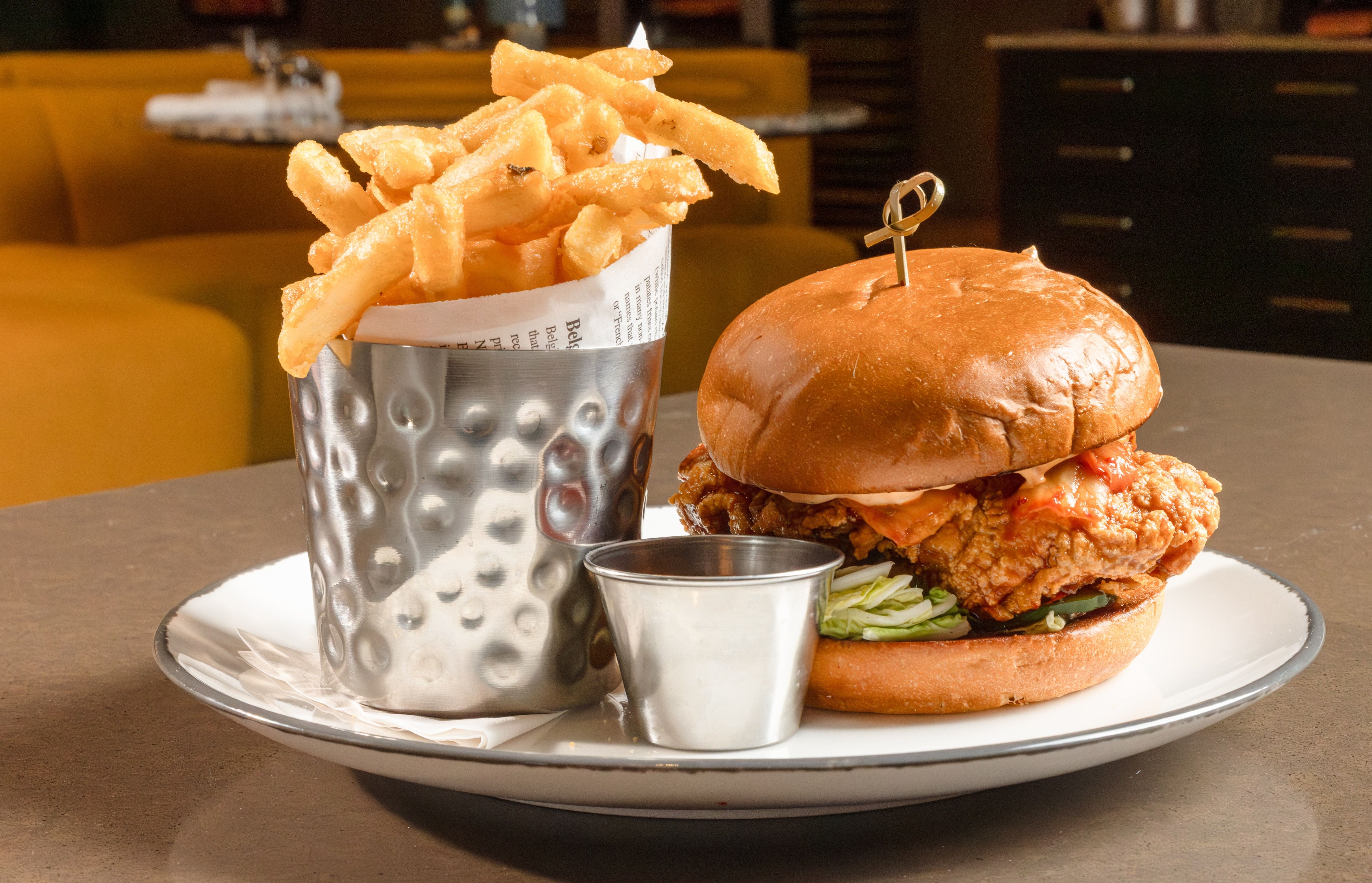 fries and a chicken sandwich