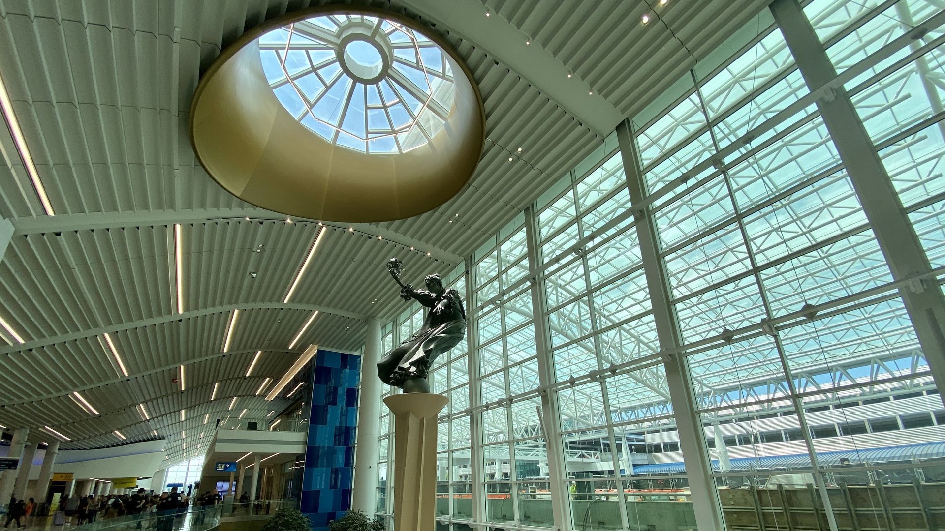 The Queen Charlotte inside CLT's terminal lobby