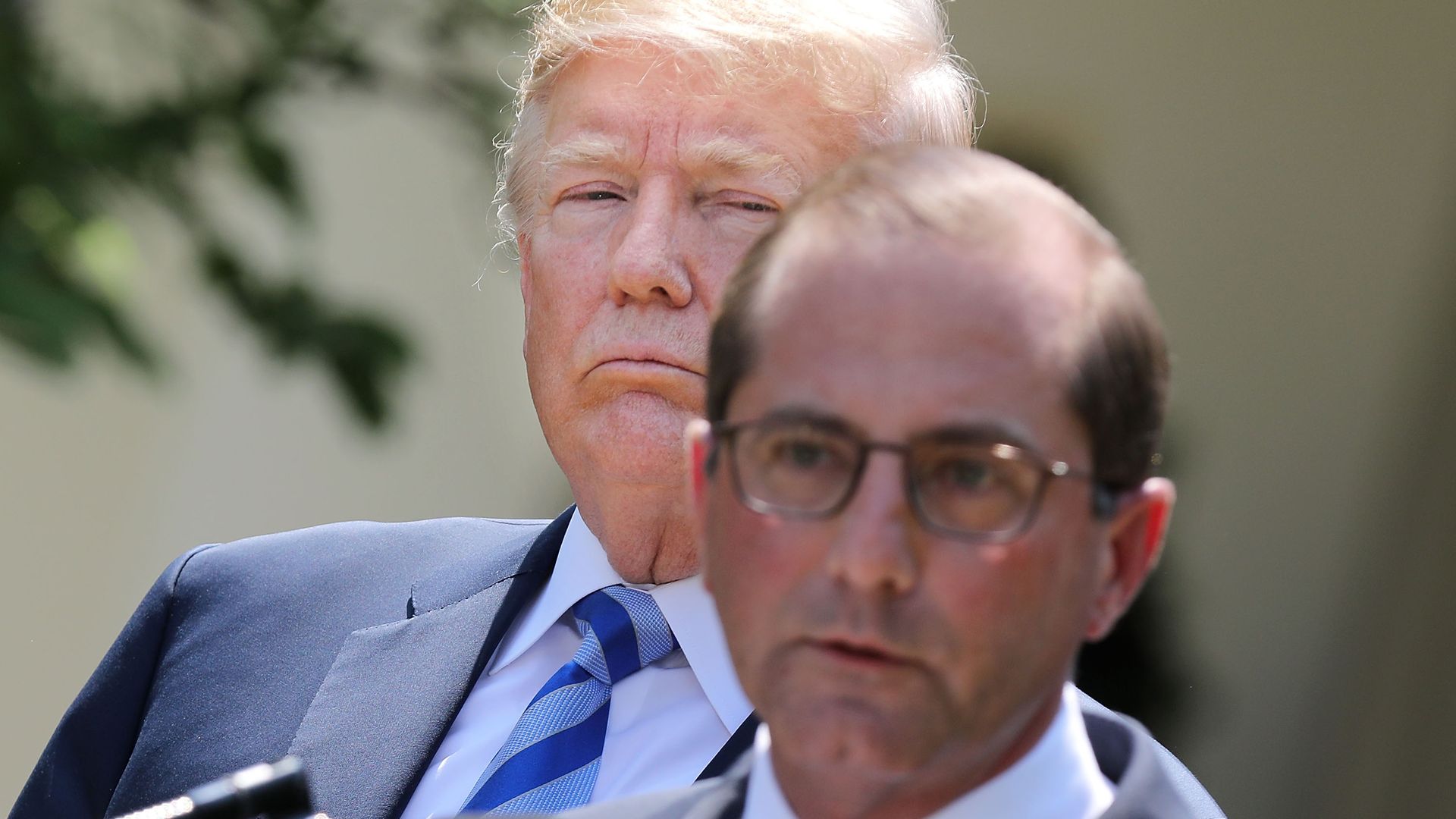 President Donald Trump and HHS Secretary Alex Azar