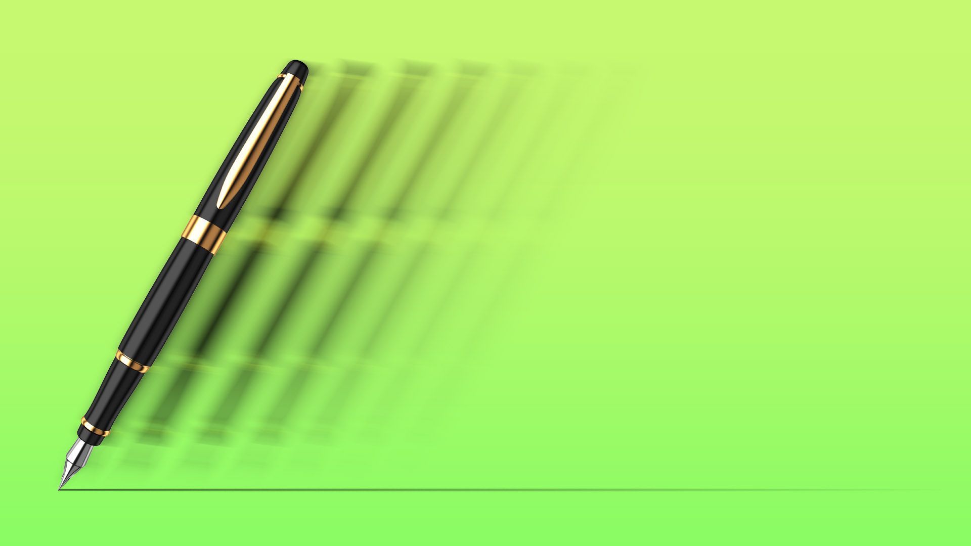 Illustration of a pen zooming across the page