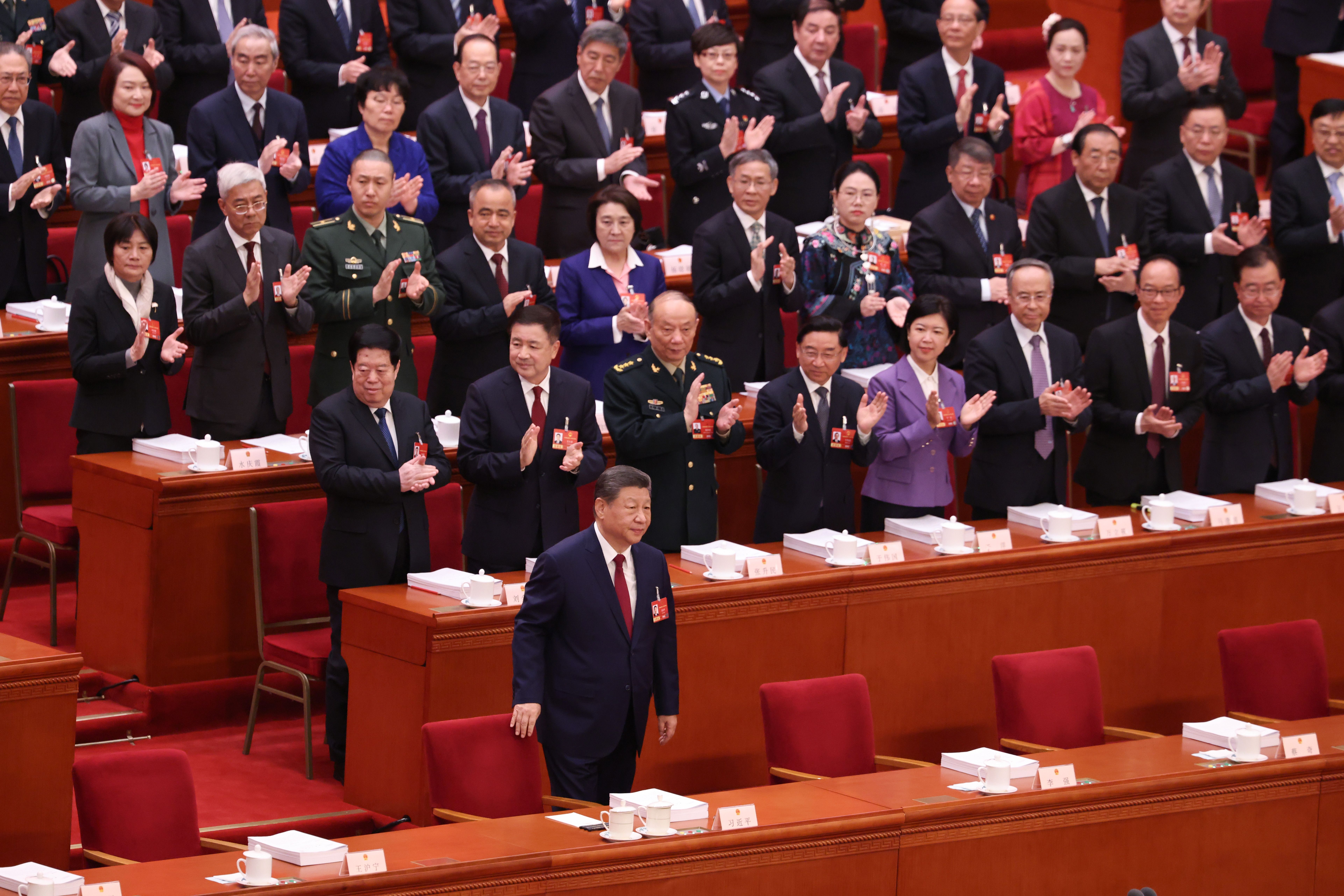 Chinese President Xi Jinping arrives at the opening session of the National People's Congress, or NPC, at the Great Hall of the People on March 05, 2026 in Beijing, China. The fourth annual session of the 14th National People's Congress (NPC), China's top legislature, opens on March 5, 2026, in Bei