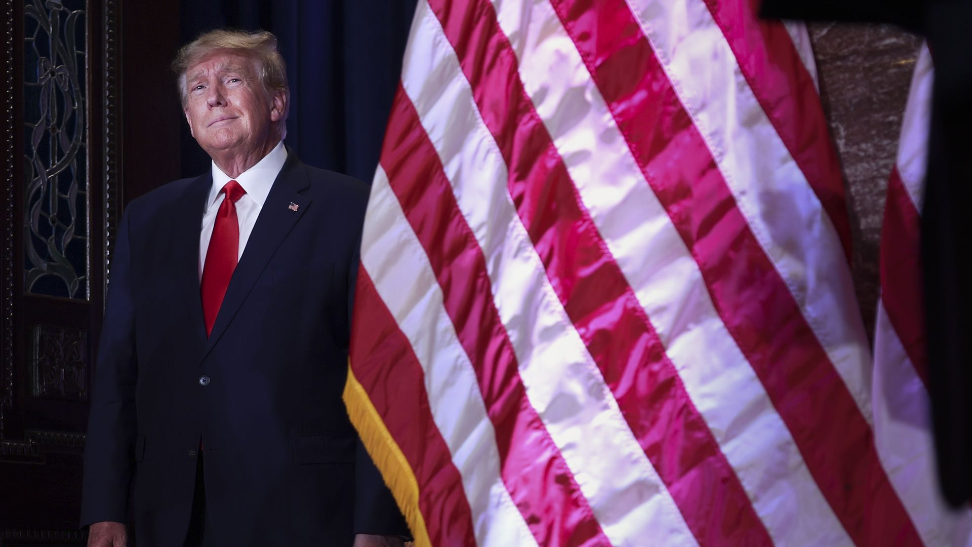 ormer U.S. President Donald Trump arrives to deliver remarks at the South Carolina State House on January 28, 2023 in Columbia, South Carolina. 