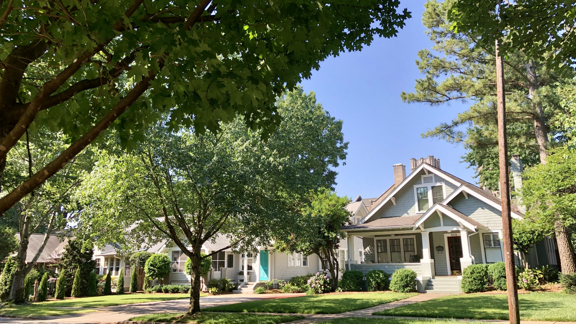 Homes on a sunny street.