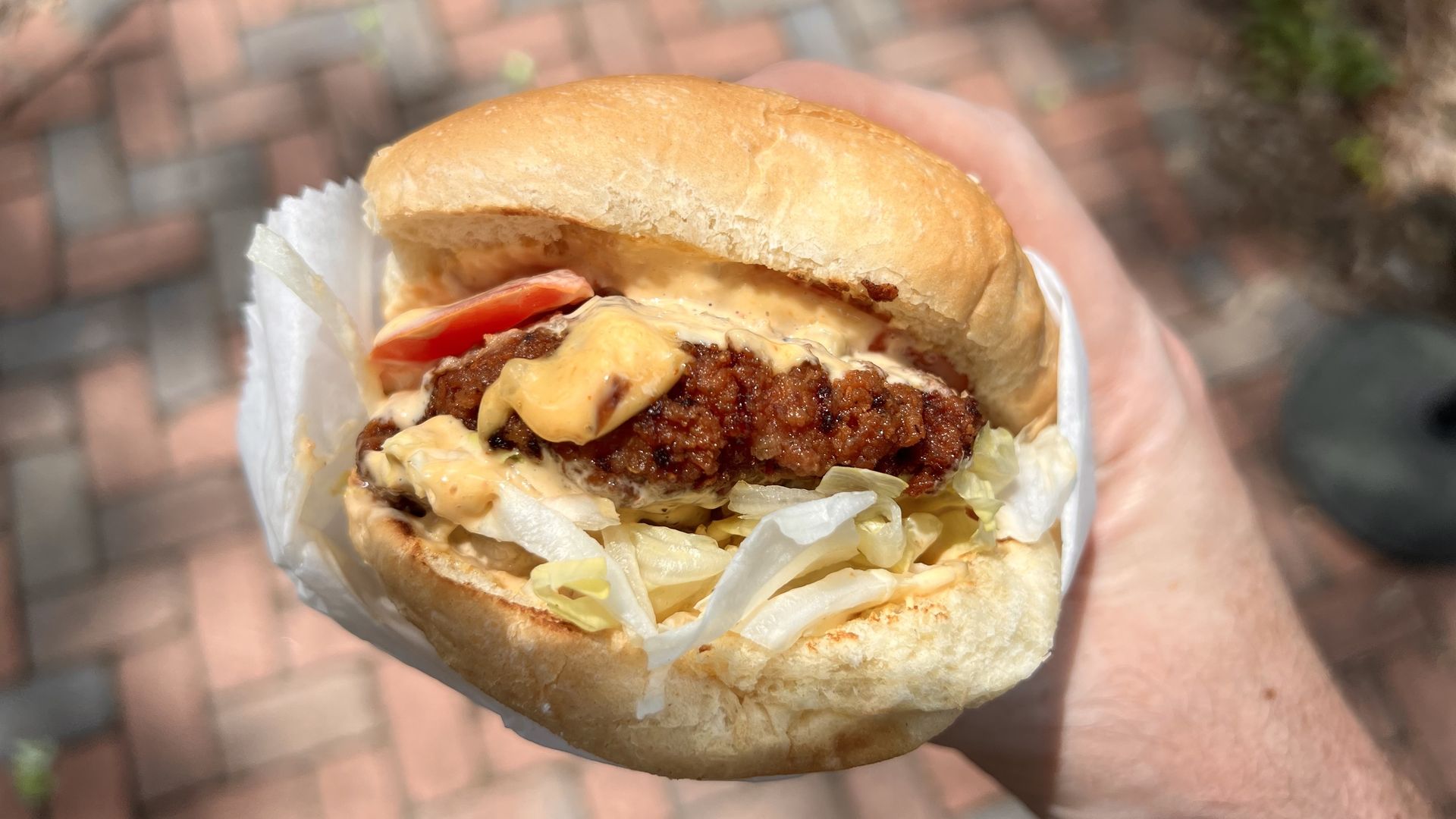 A photo of Chicken Fiesta's new chicken sandwich