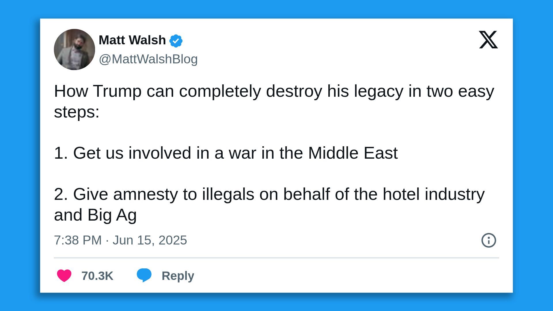 Matt Walsh tweet