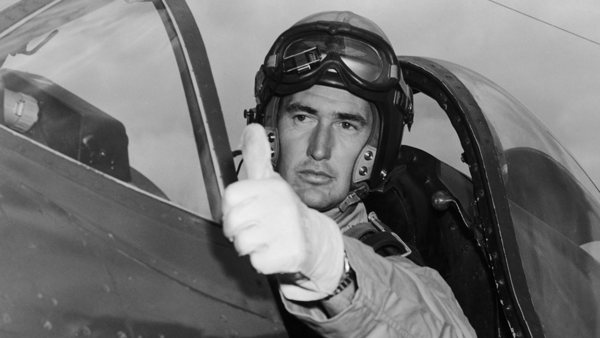Ted Williams in a plane