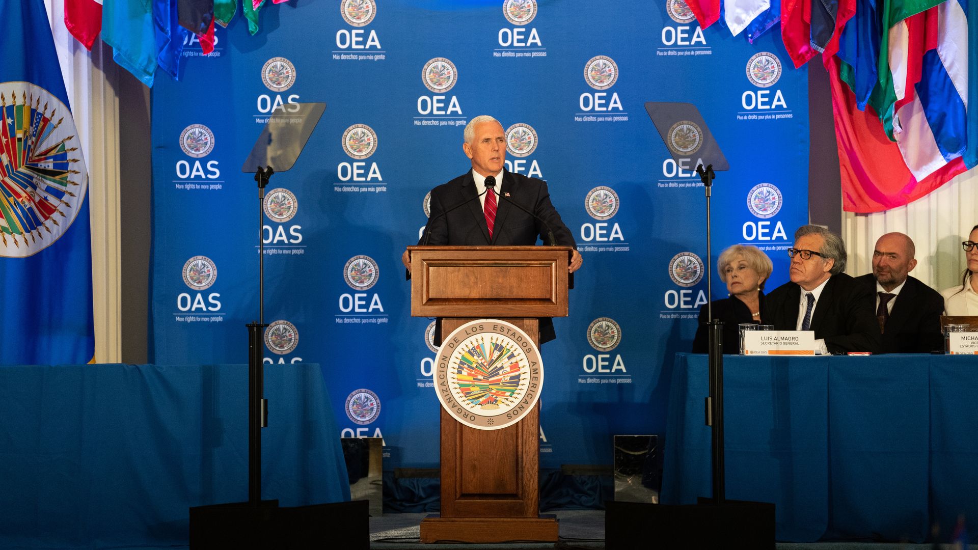 U.S. Vice President Mike Pence at the Organization of American States in Washington, DC.