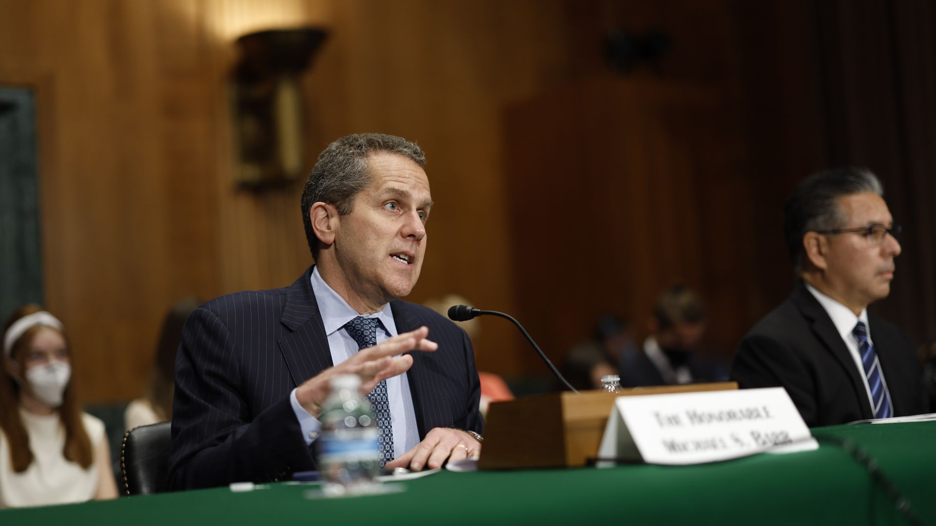 Michael Barr speaks during a Senate Banking, Housing, and Urban Affairs Committee confirmation hearing 